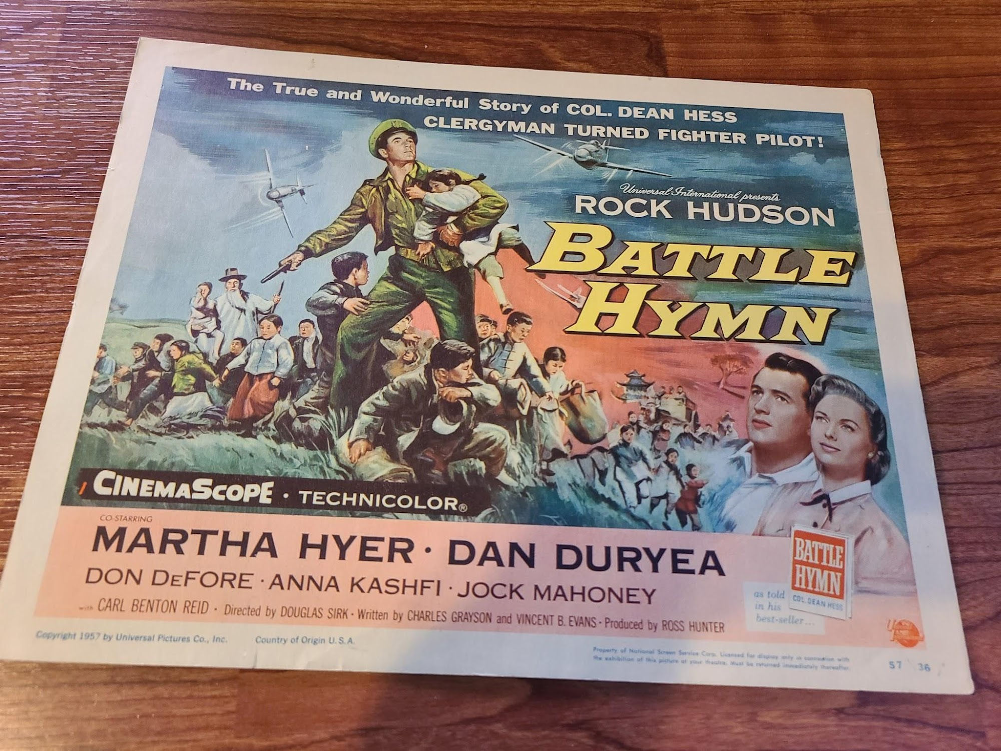 Battle Hymn 1957 Military/Aviation Lobby Cards