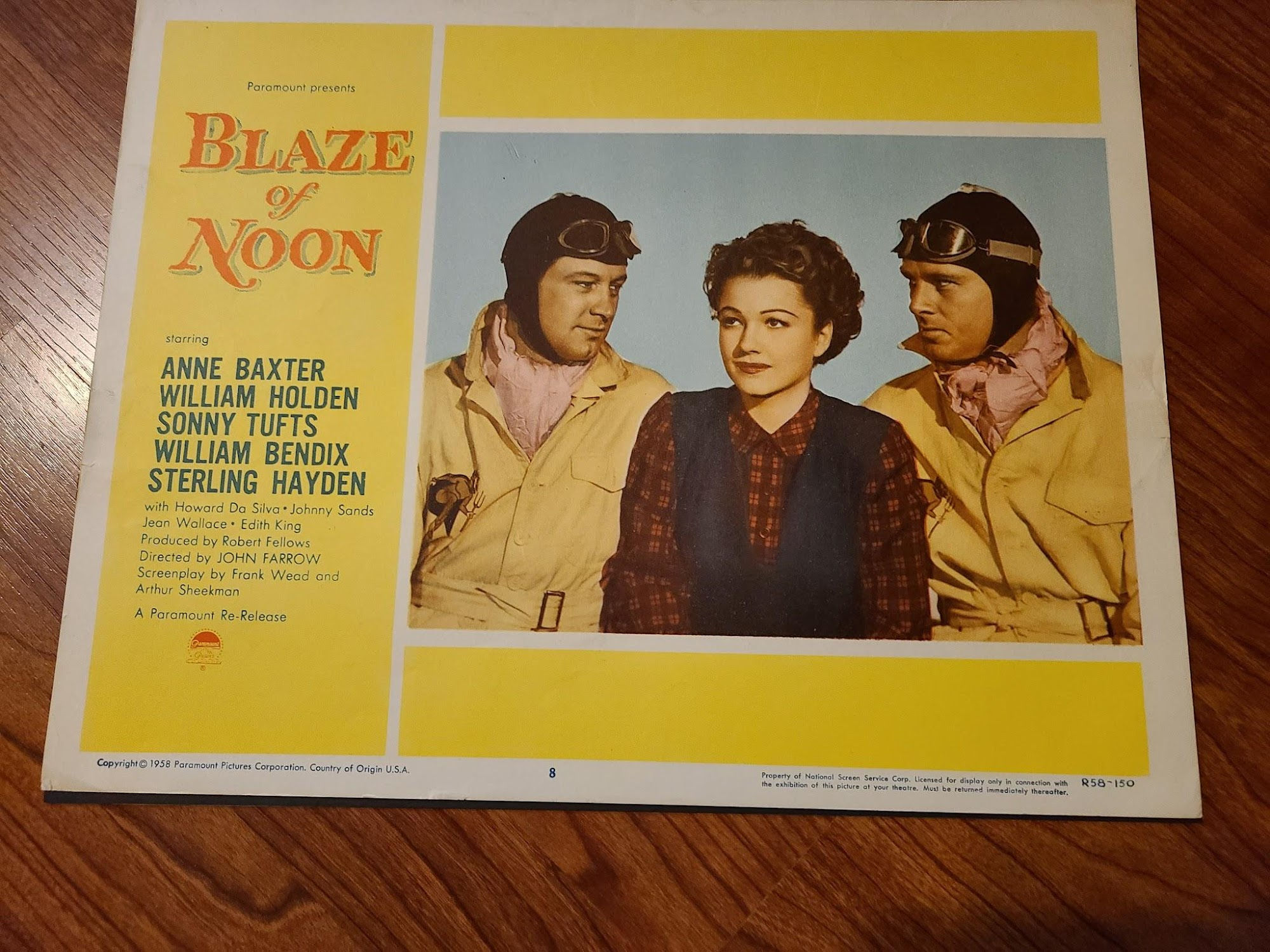 Blaze of Noon 1947 Military/Aviation Lobby Cards