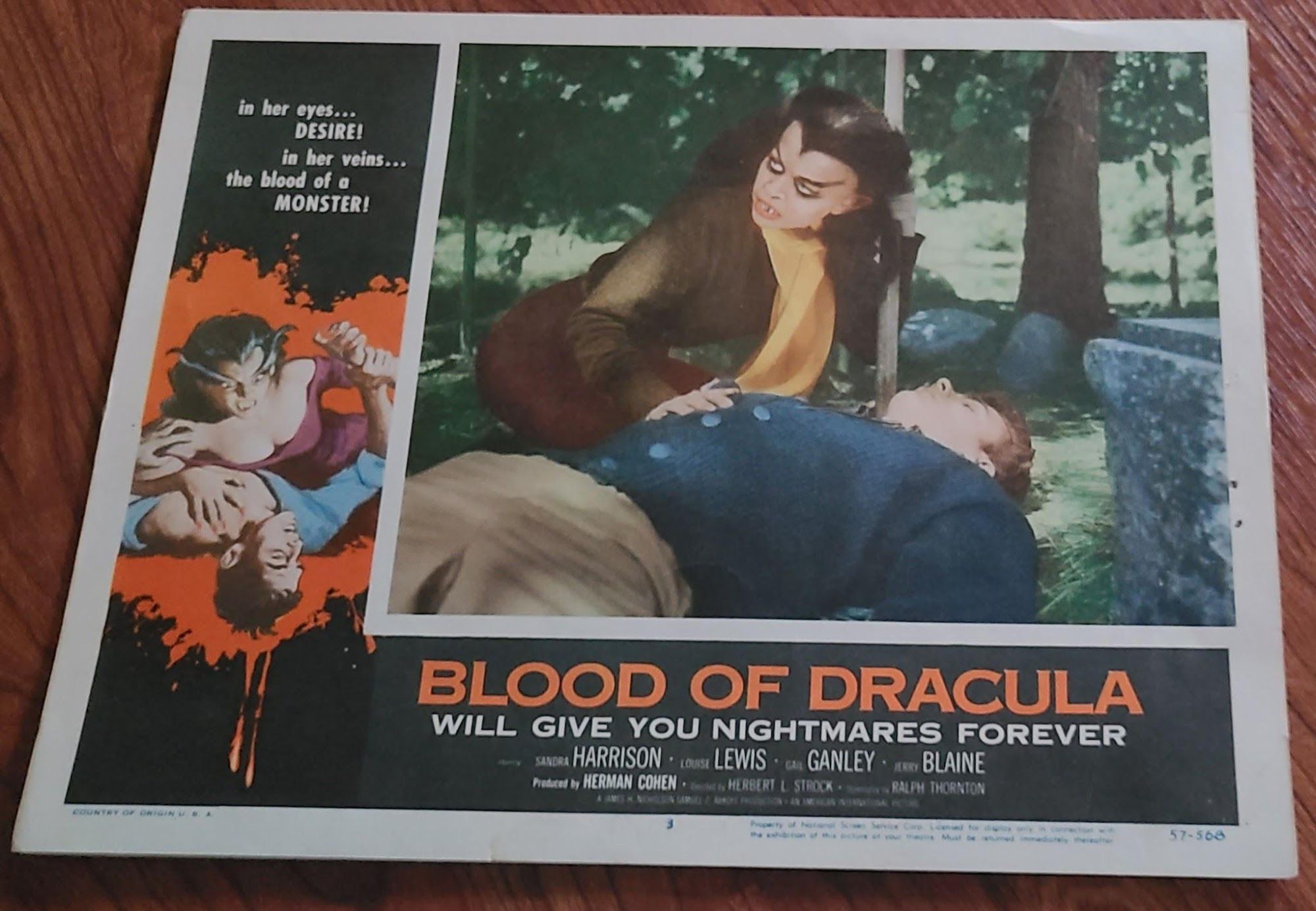 Blood Of Dracula 1957 Scifi/Horror