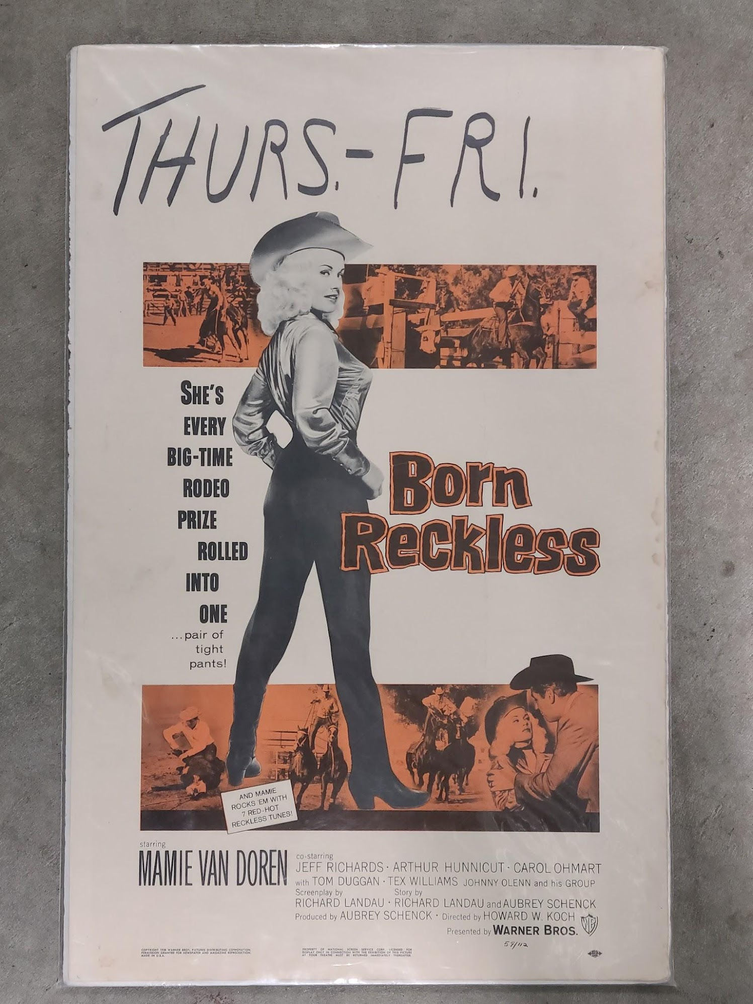 Born Reckless 1959 Window Cards