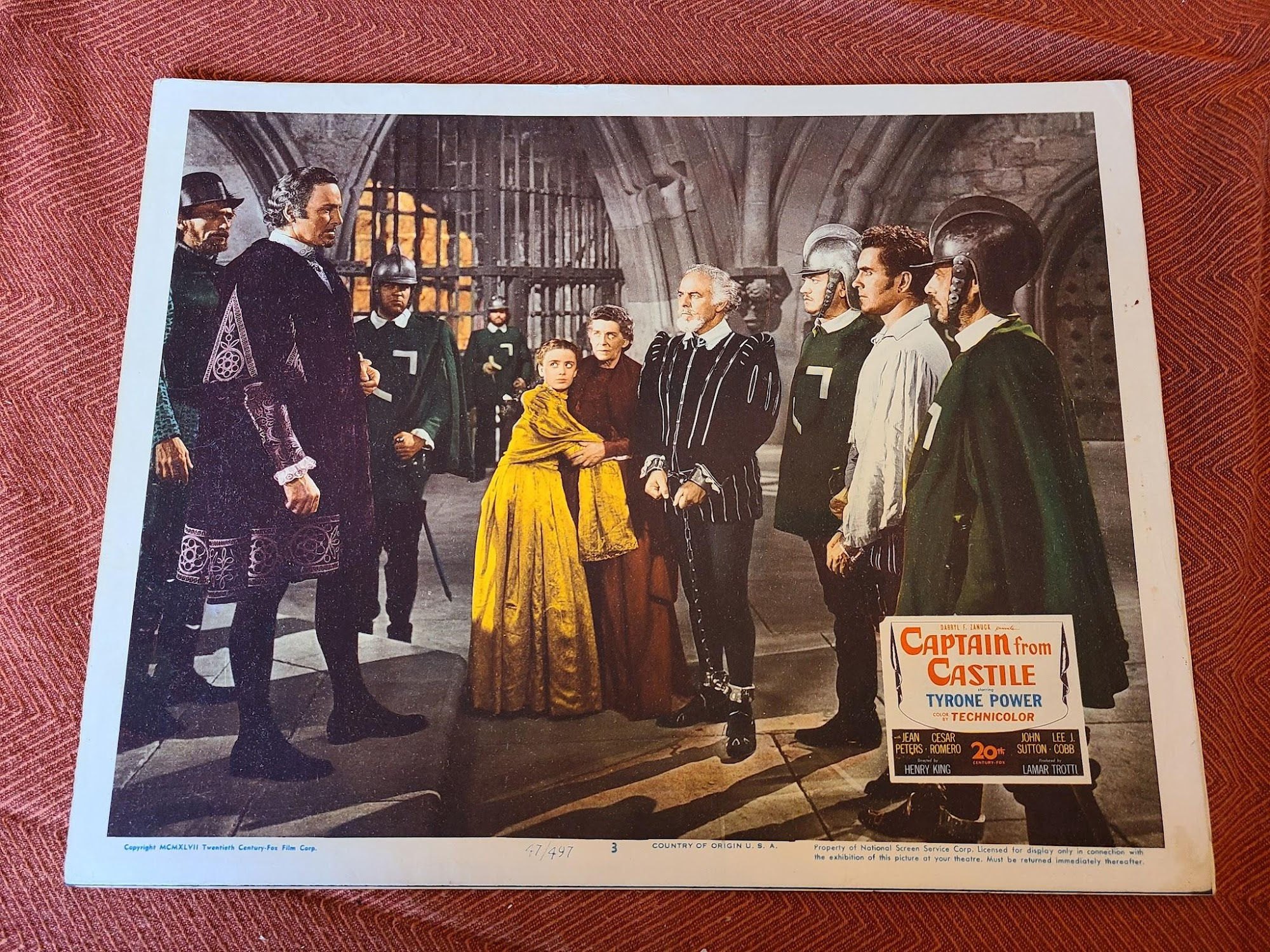Captain From Castile 1947 General Lobby Cards