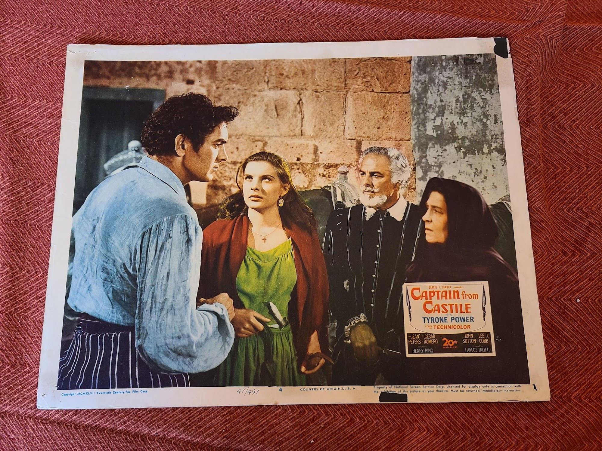 Captain From Castile 1947 General Lobby Cards