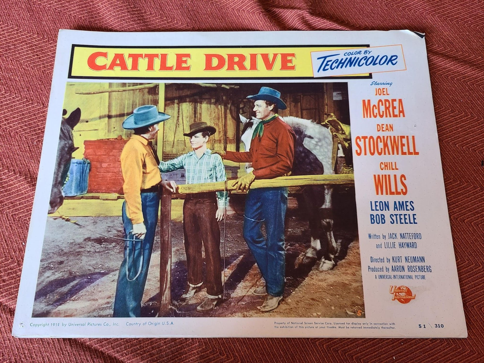 Cattle Drive 1951 Western Lobby Cards