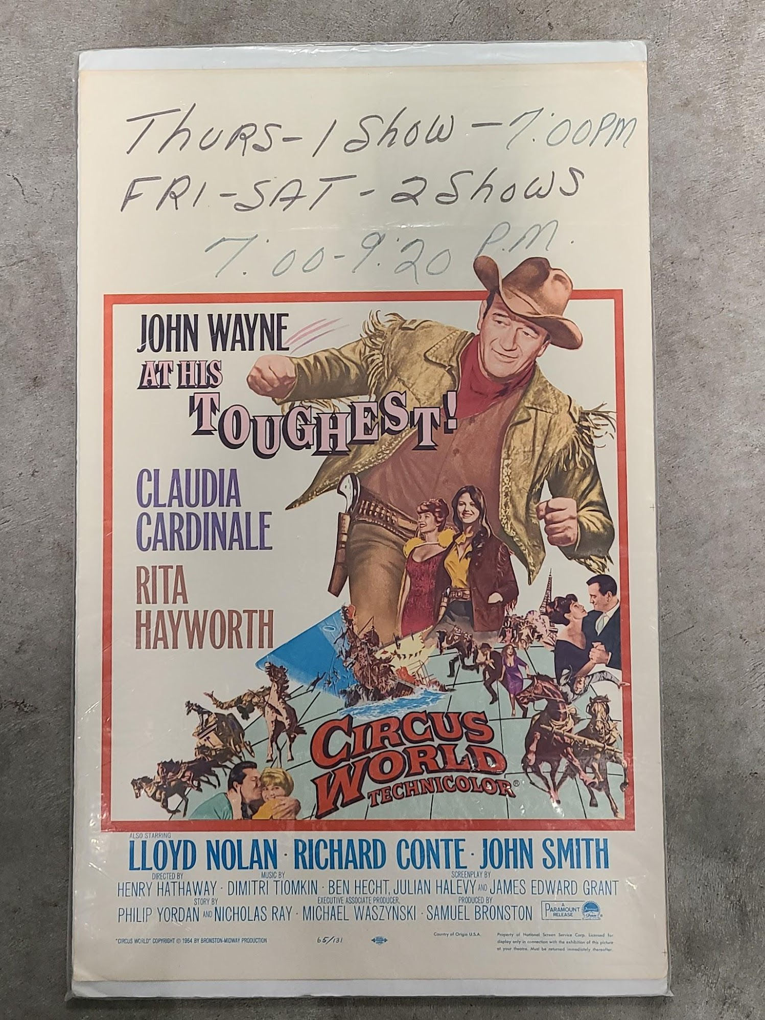 Circus World 1964 Window Cards