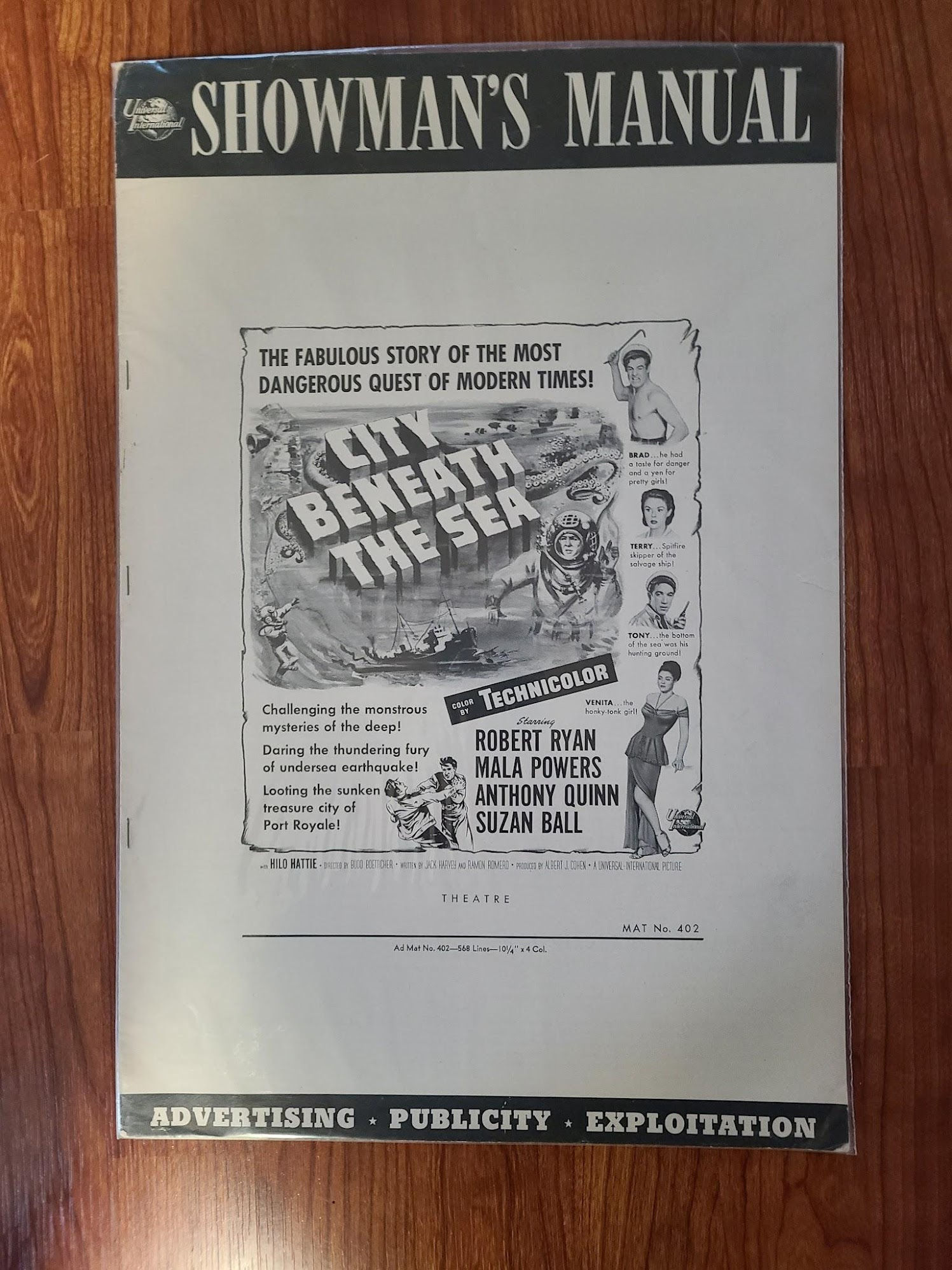 City Beneath The Sea 1953 Press Books