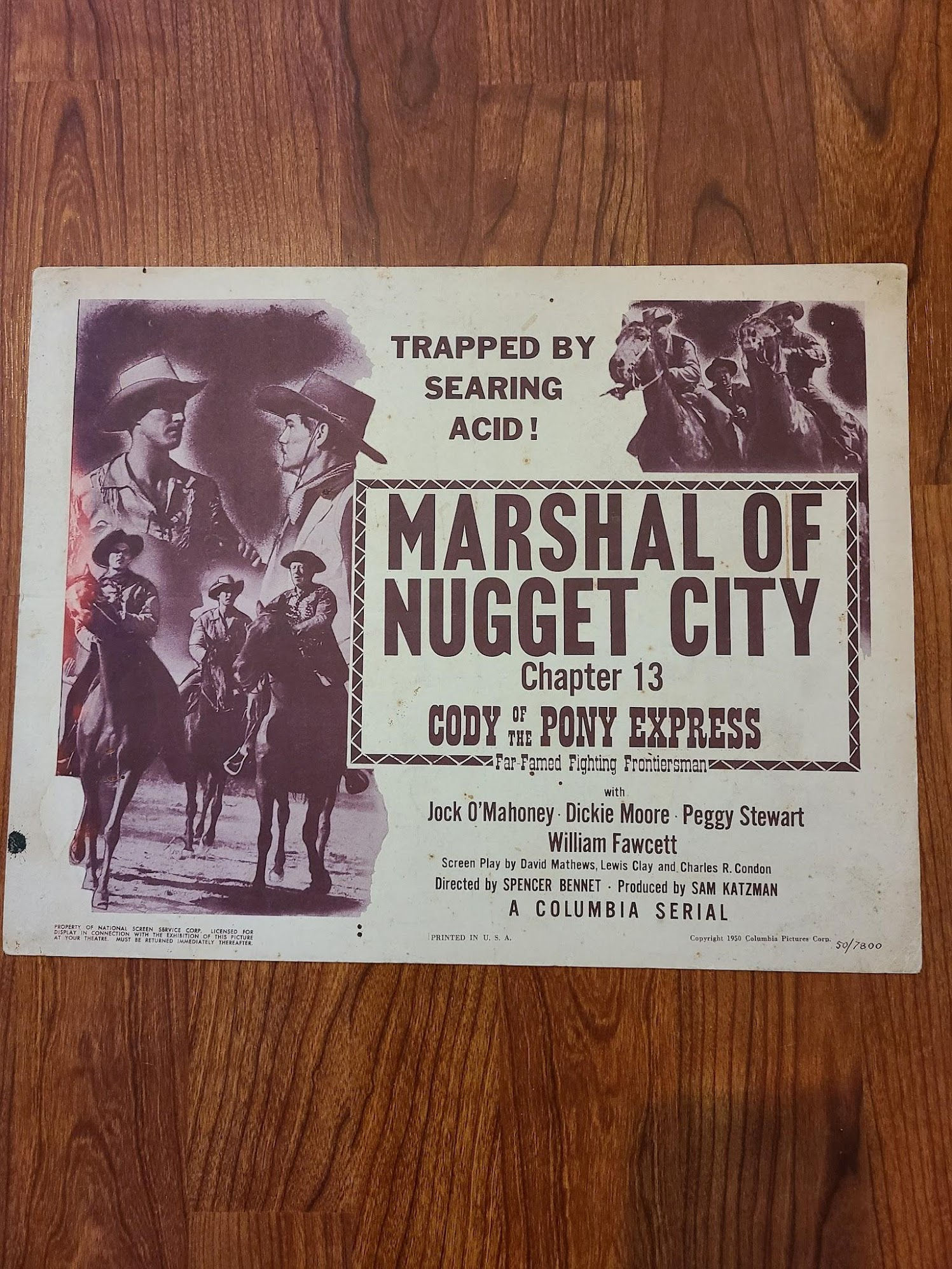 Code Of The Pony Express 1950 Serial Lobby Cards