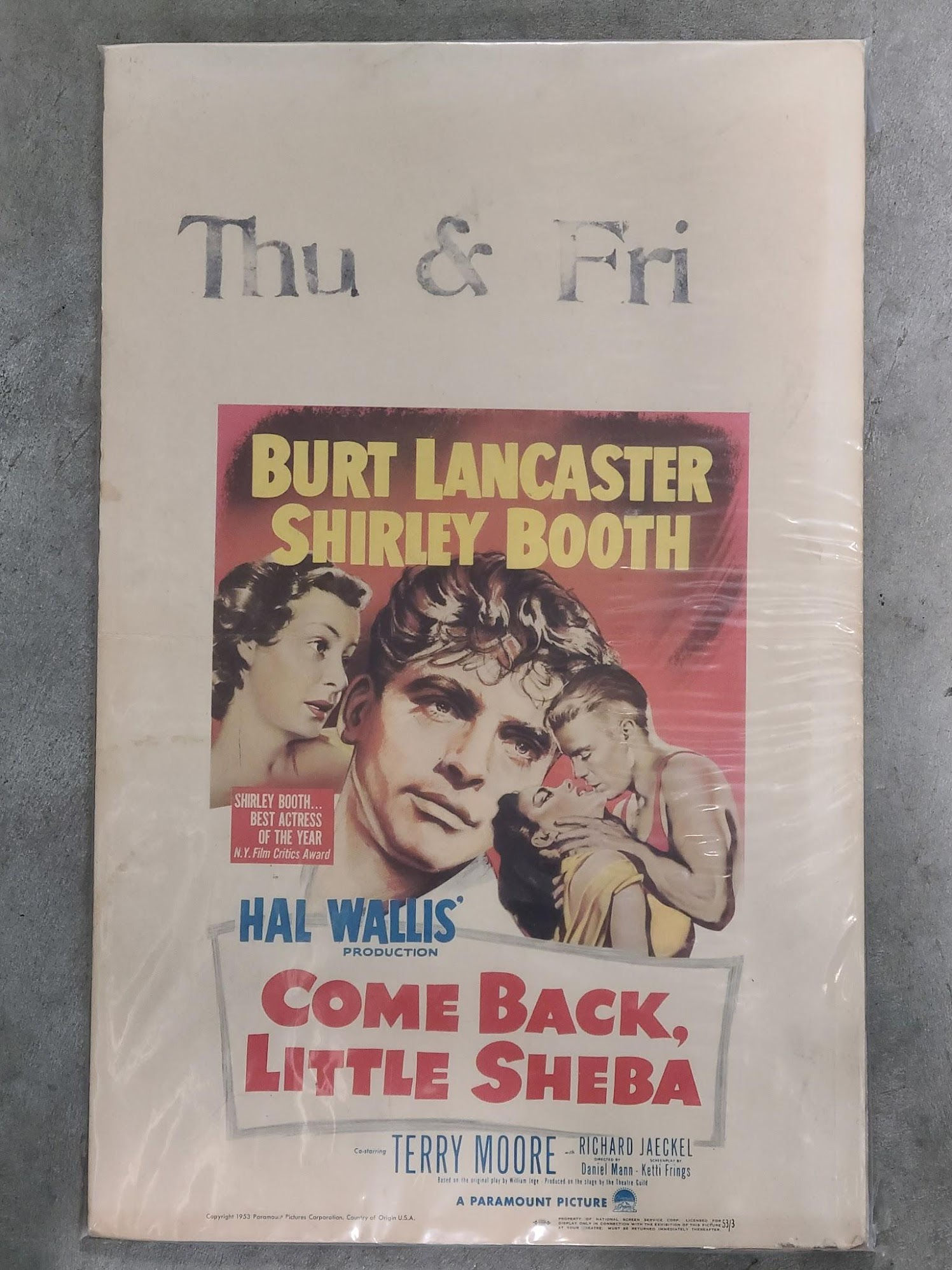 Come Back Little Sheba 1952 Window Cards