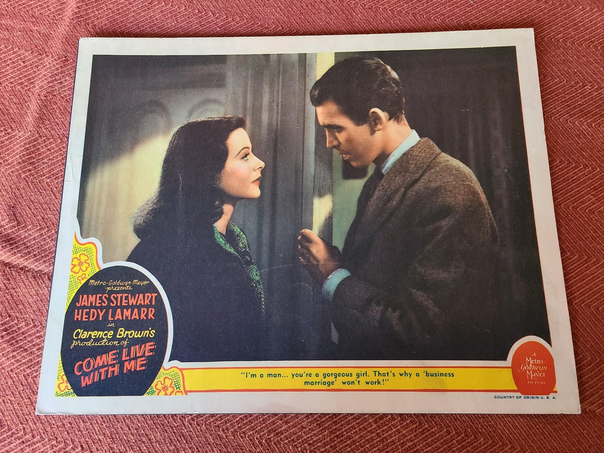 Come Live With Me 1941 General Lobby Cards