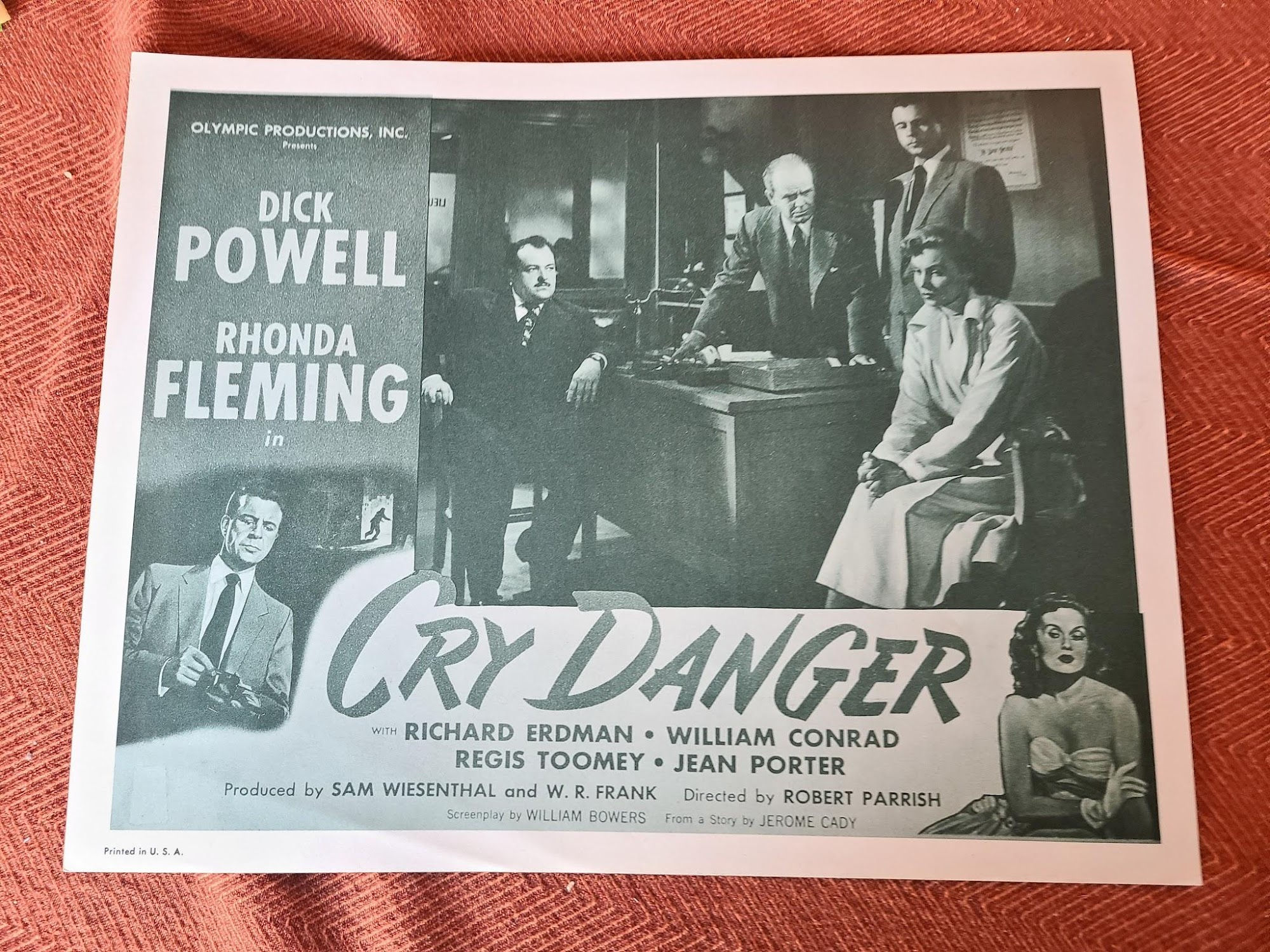 Cry Danger 1951 General Lobby Cards