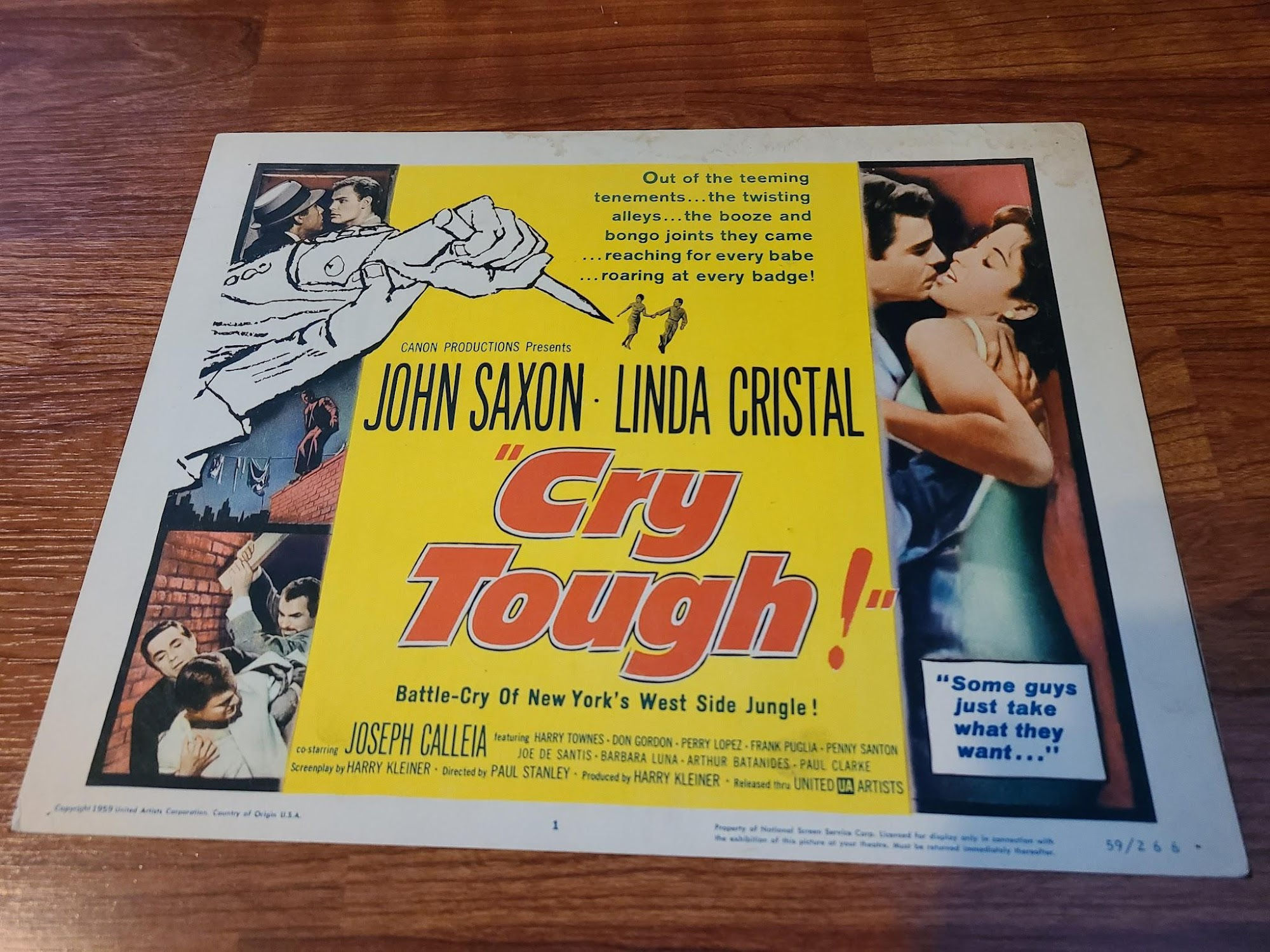 Cry Tough 1959 Title Cards