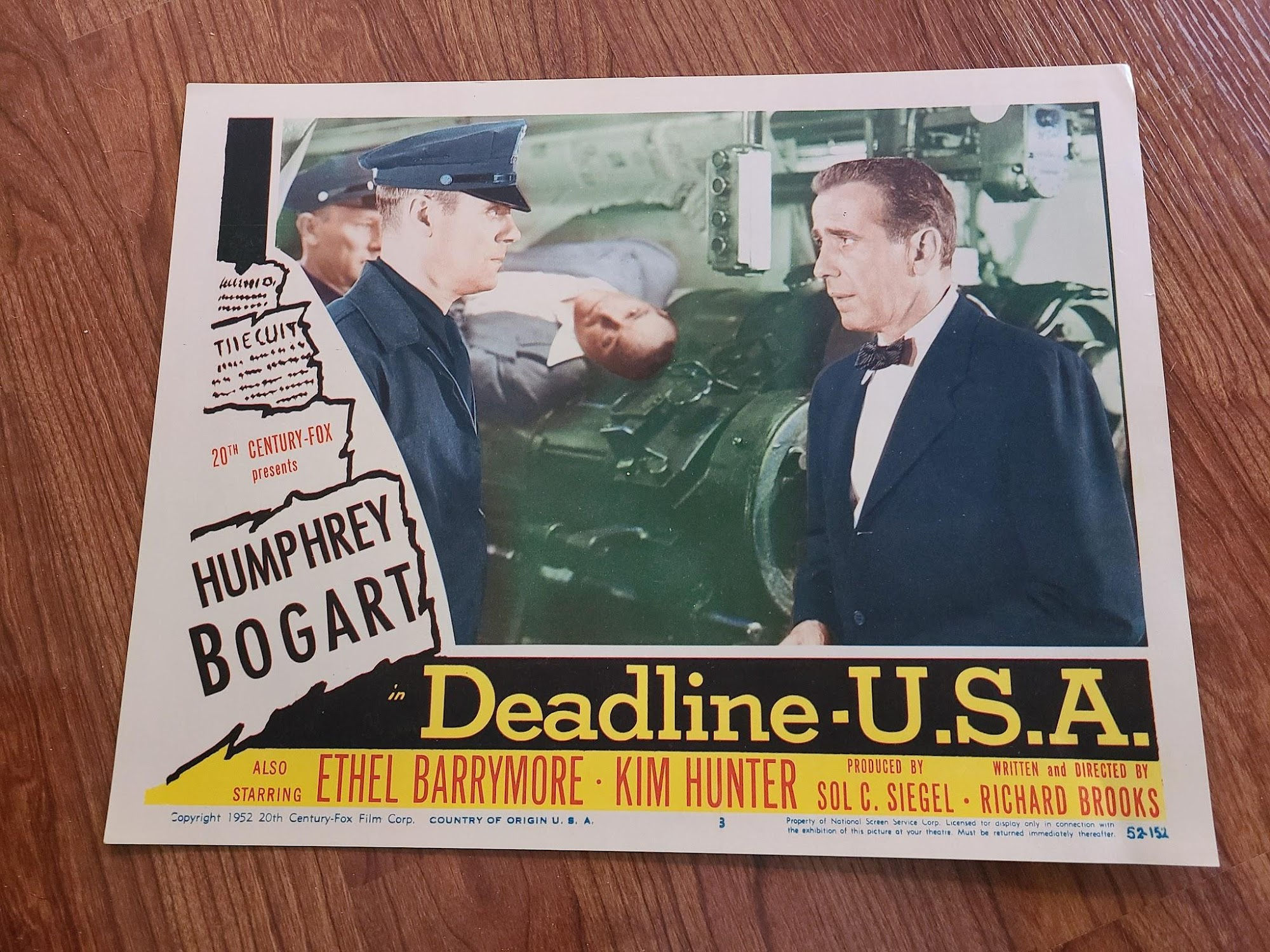 Deadline U.S.A 1952 General Lobby Cards