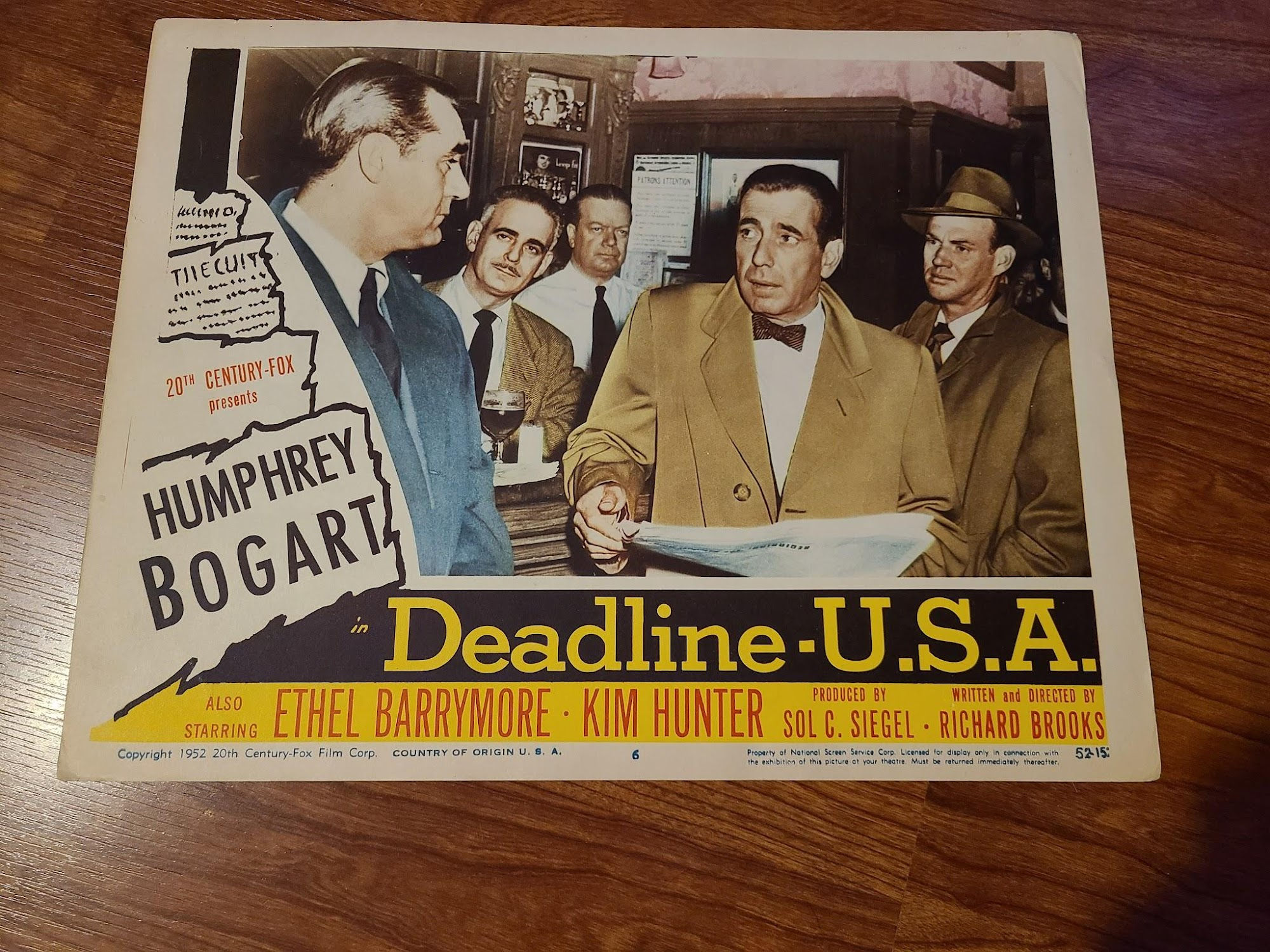 Deadline U.S.A 1952 General Lobby Cards