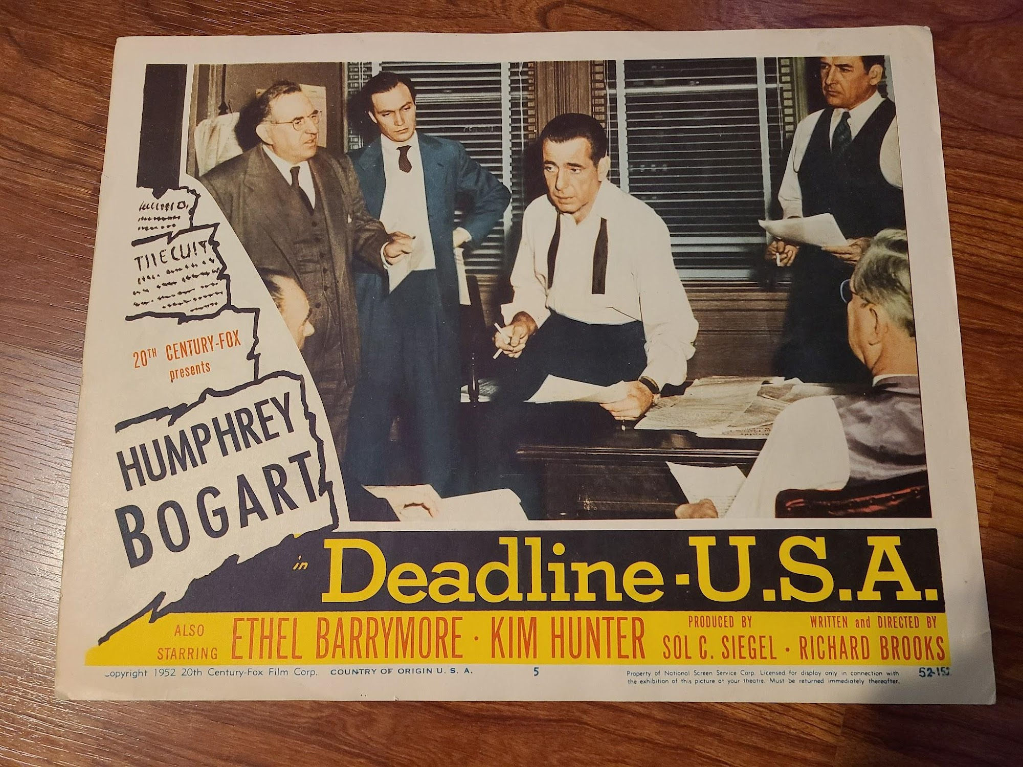 Deadline U.S.A 1952 General Lobby Cards