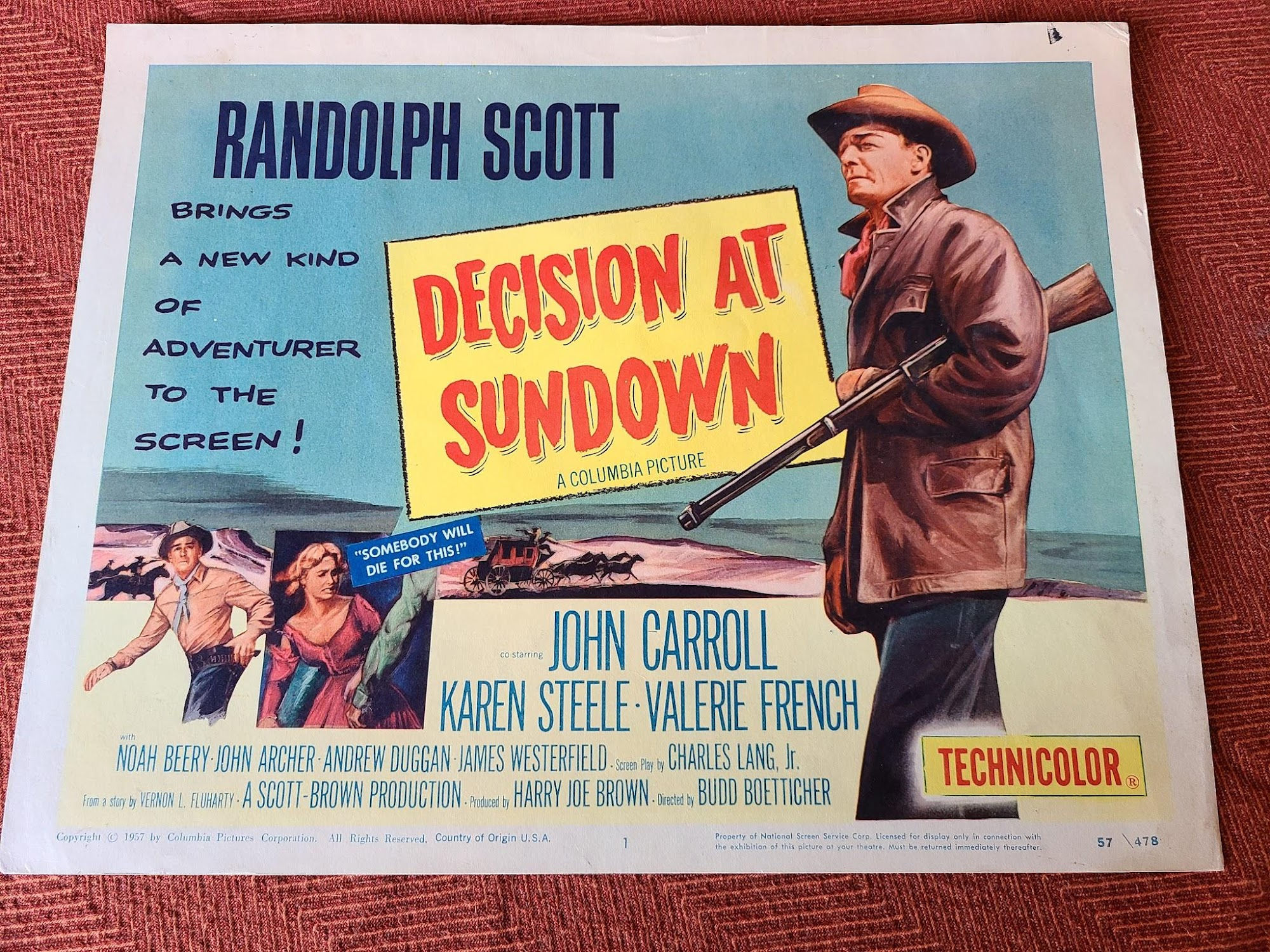 Decison At Sundown 1957 Western Lobby Cards