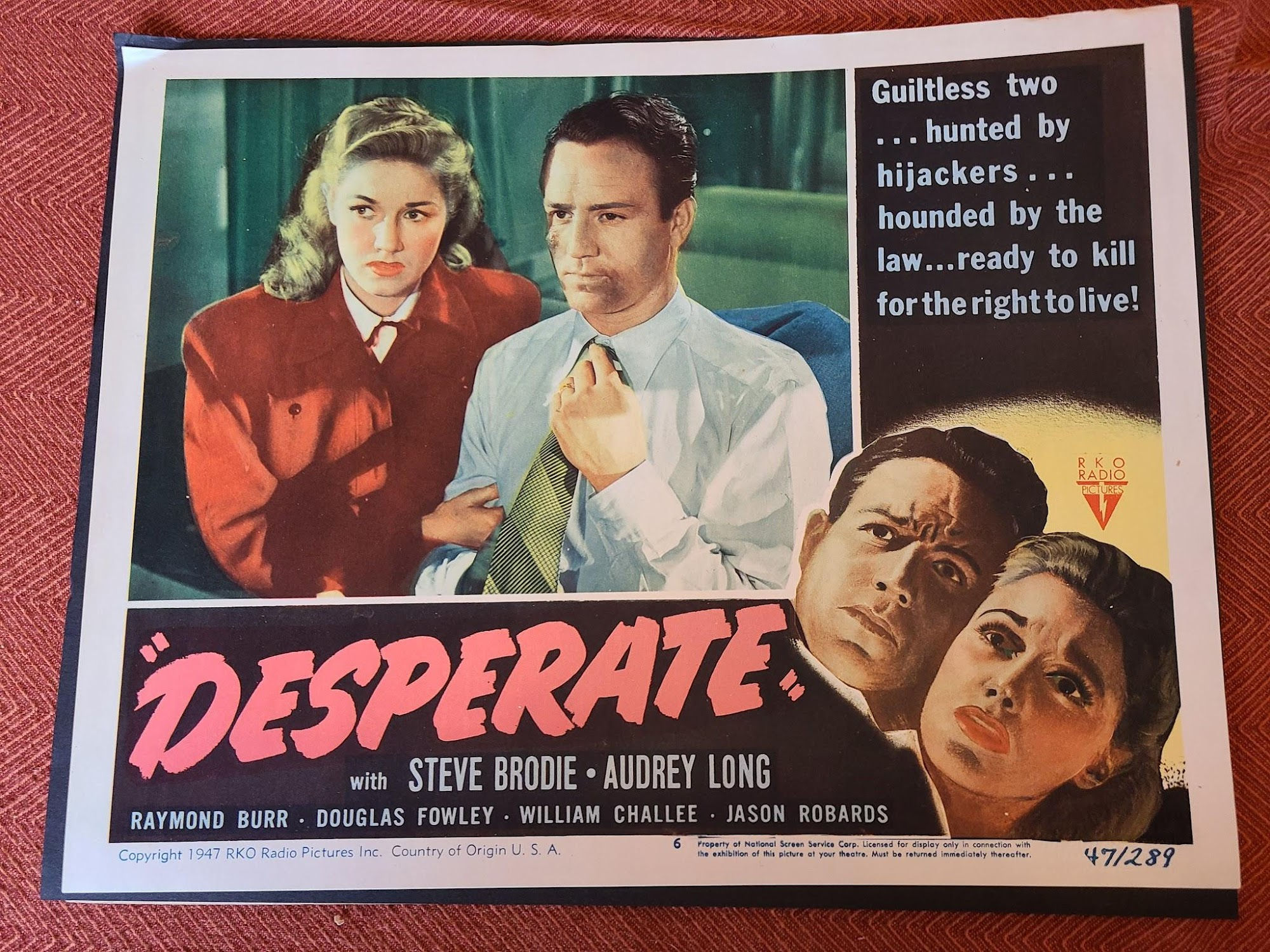 Desperate 1947 General Lobby Cards
