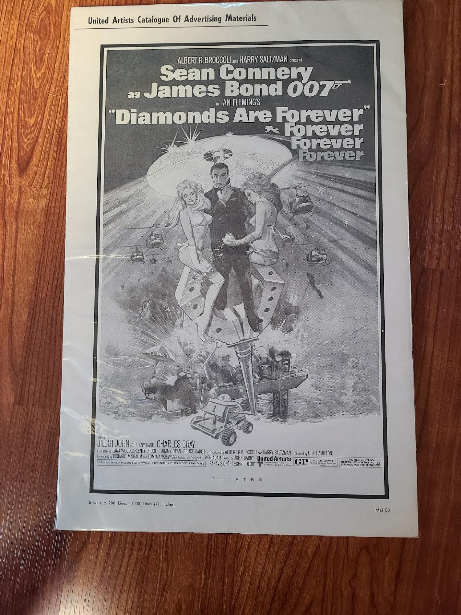 Diamonds Are Forever 1971 Press Books