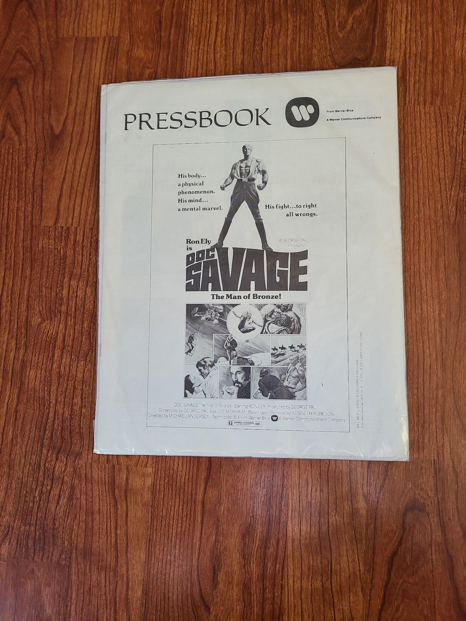 Doc Savage: The Man Of Bronze 1975 Press Books