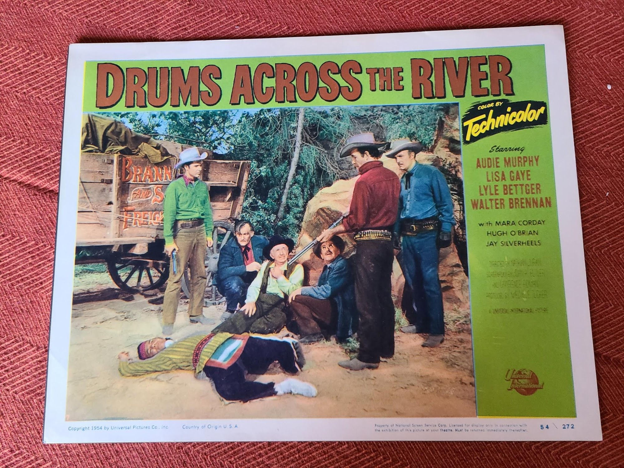 Drums Across The River 1954 Western Lobby Cards