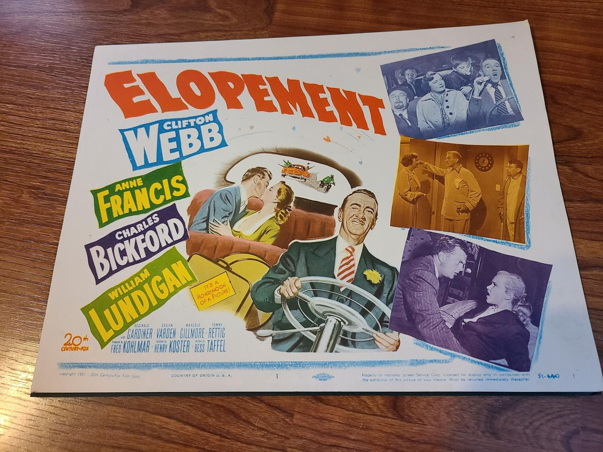 Elopement 1951 Title Cards