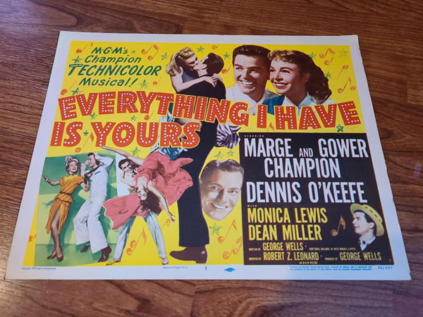 Everything I Have Is Yours 1952 Title Cards