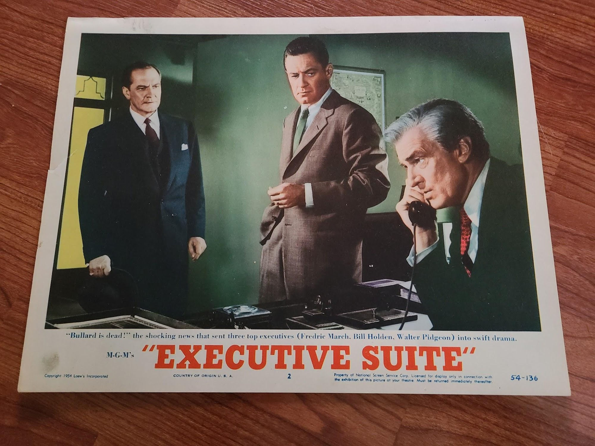Executive Suite 1954 General Lobby Cards