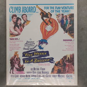 Five Weeks In A Balloon 1962 Window Cards