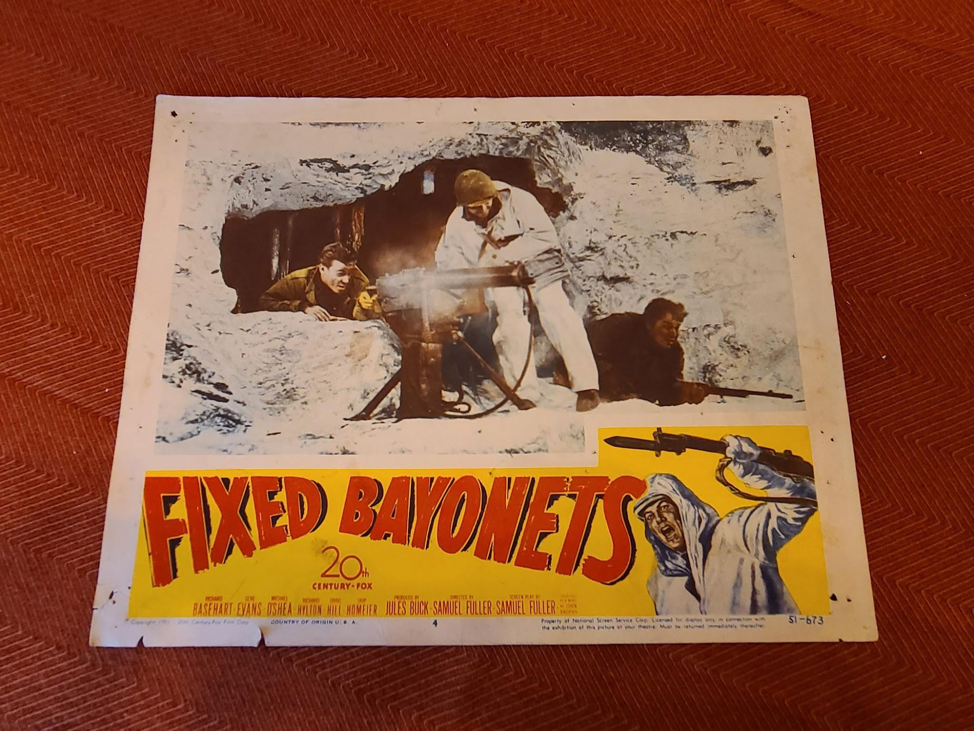 Fixed Bayonets 1951 Military/Aviation Lobby Cards