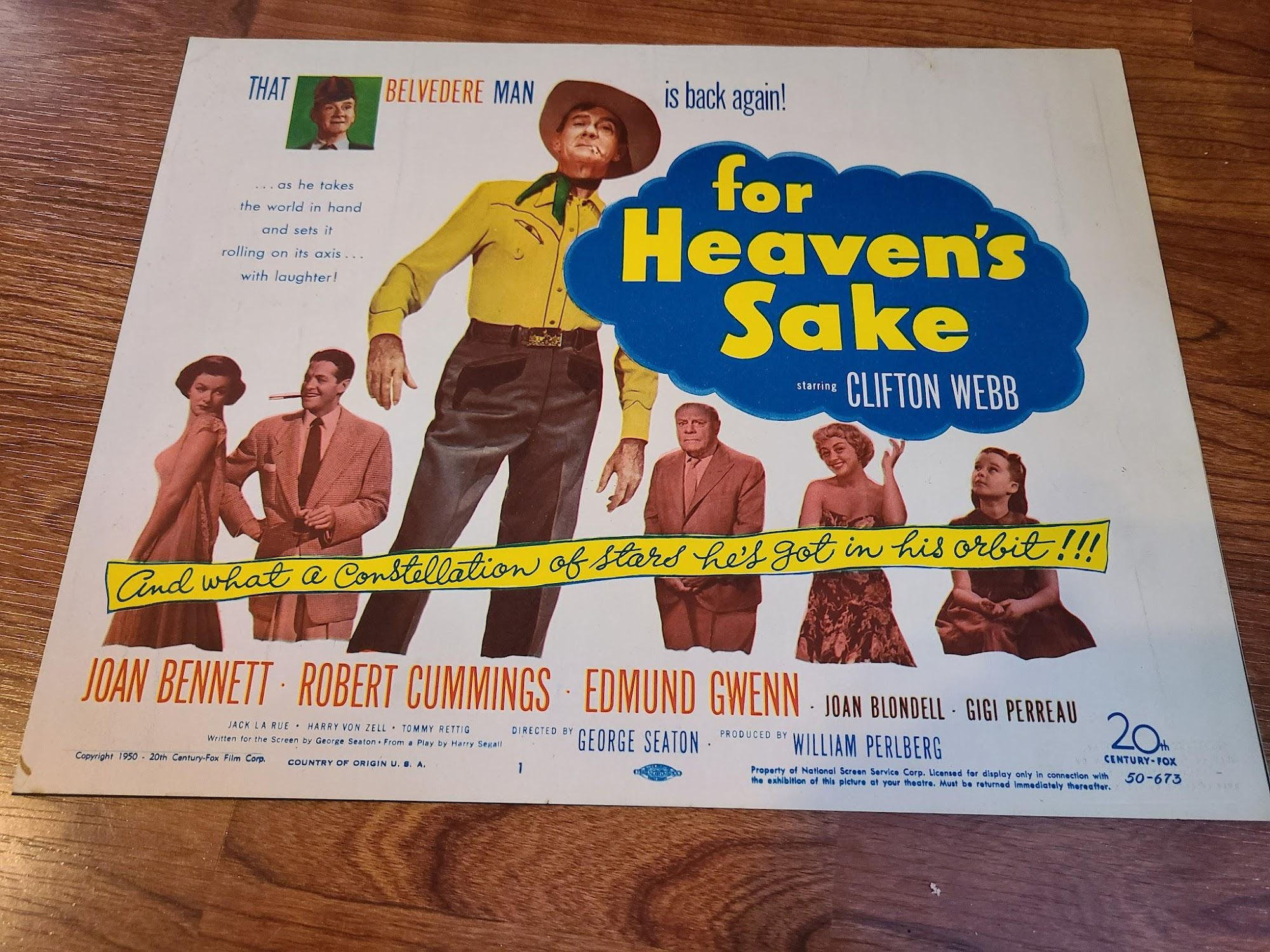 For Heaven's Sake 1950 Title Cards