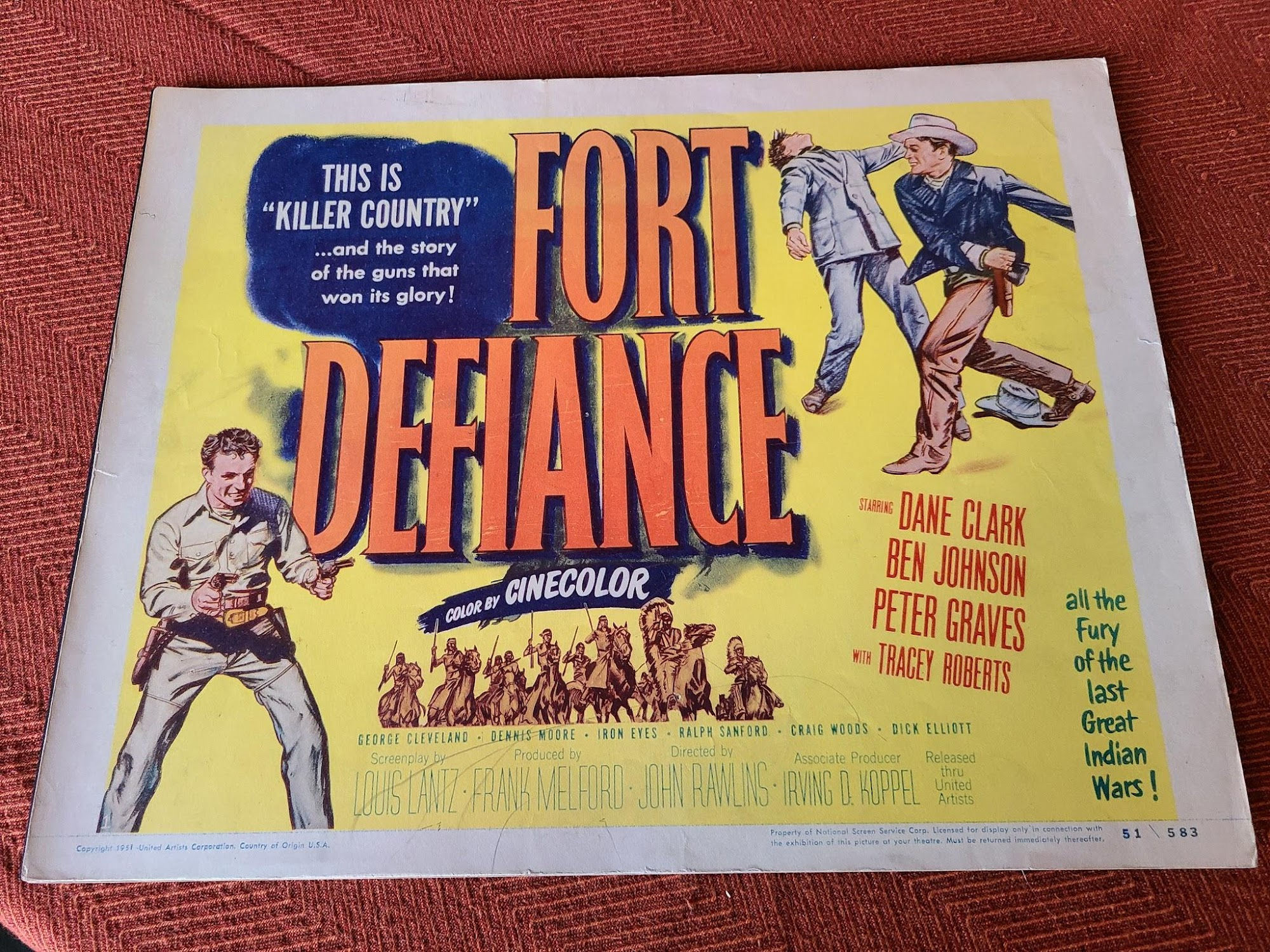 Fort Defiance 1951 Western Lobby Cards