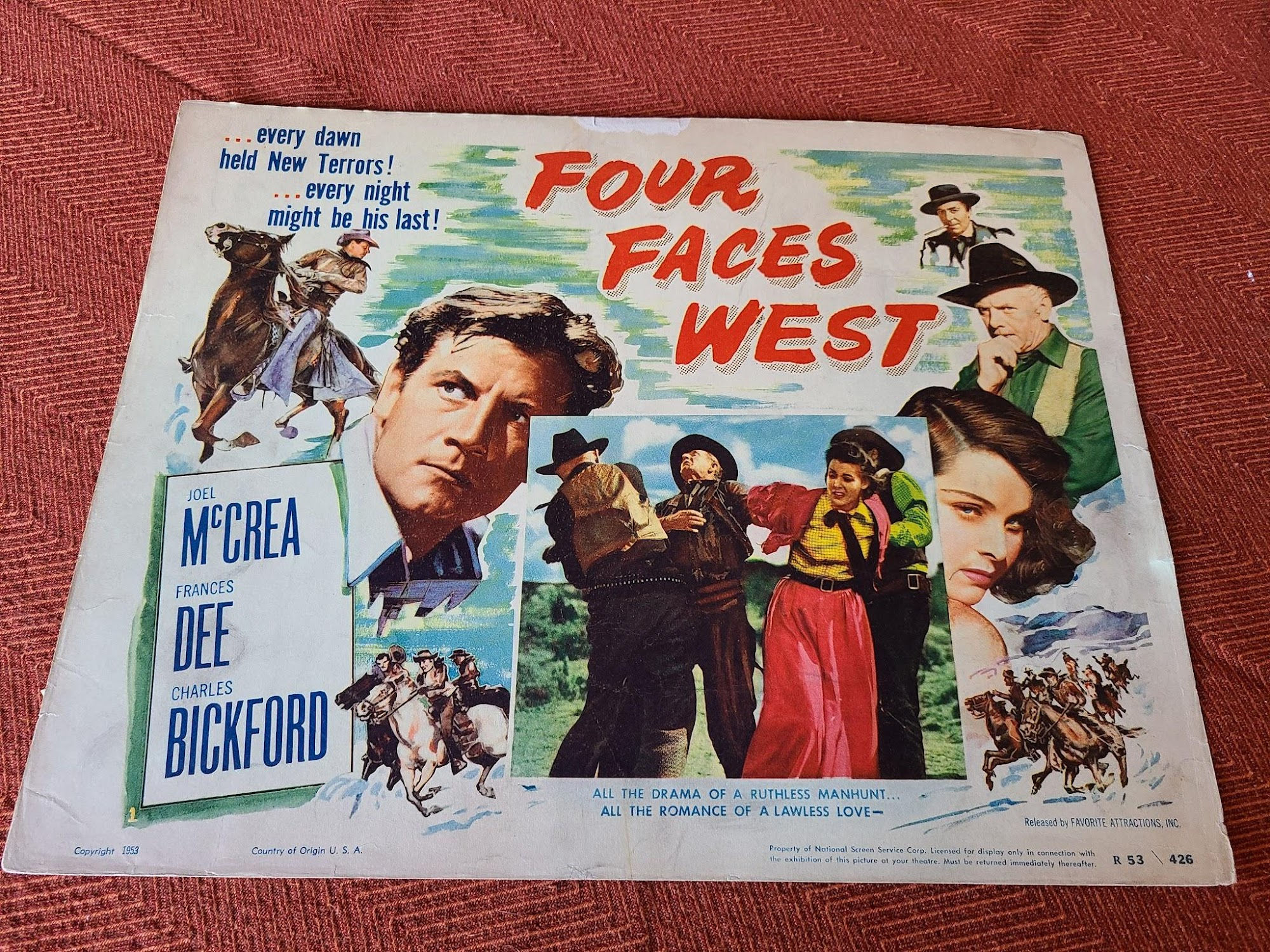 Four Faces West 1948 Western Lobby Cards