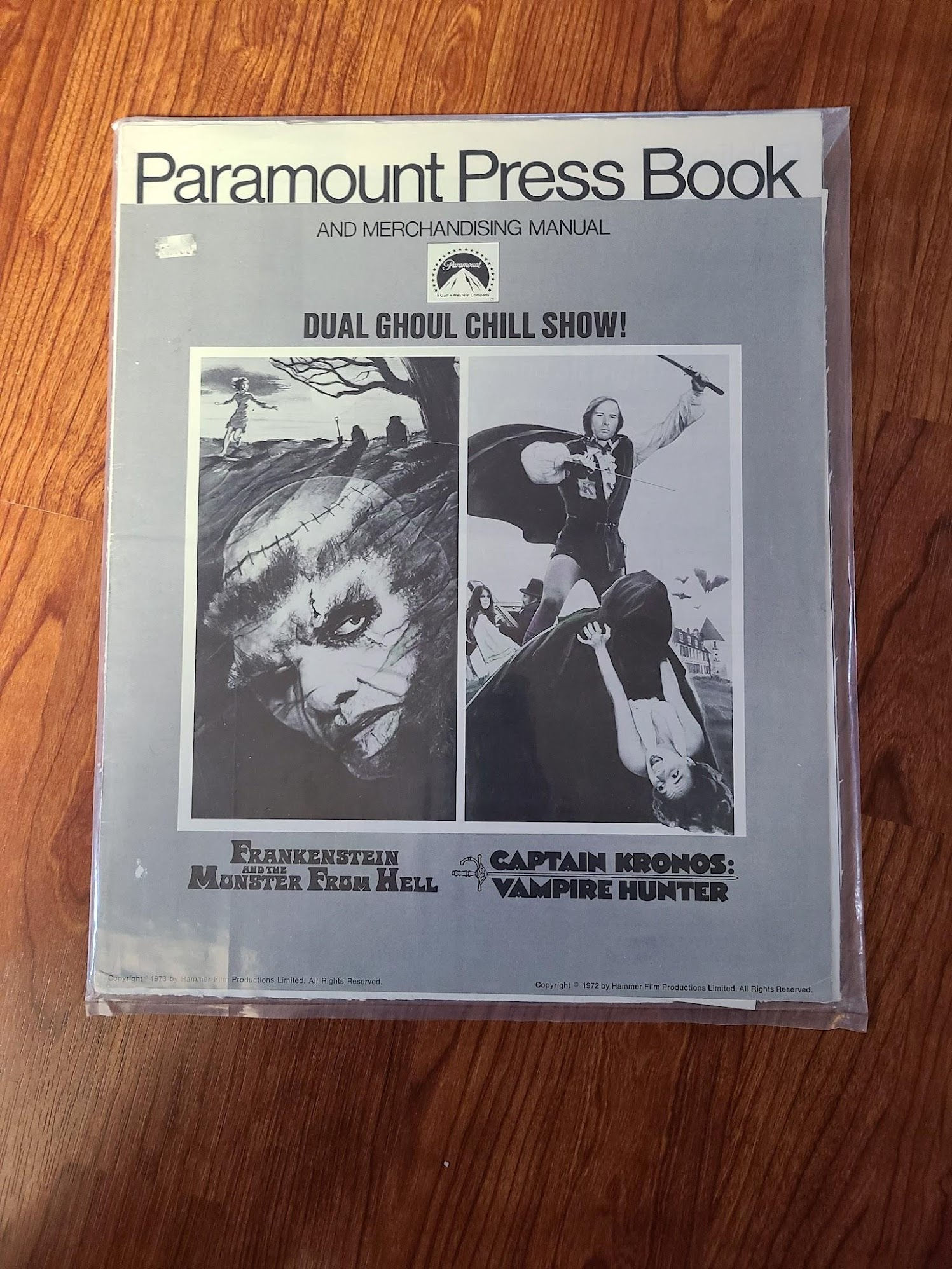 Frankenstein And The Monster From Hell* 1974 Press Books
