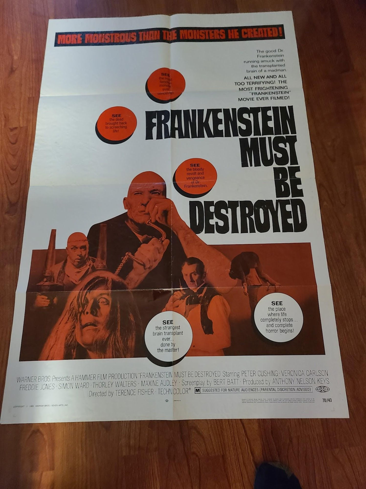 Frankenstein Must Be Destroyed 1970 1 Sheets/US