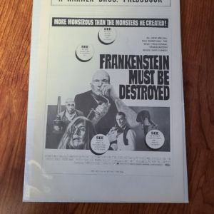 Frankenstein Must Be Destroyed 1970 Press Books