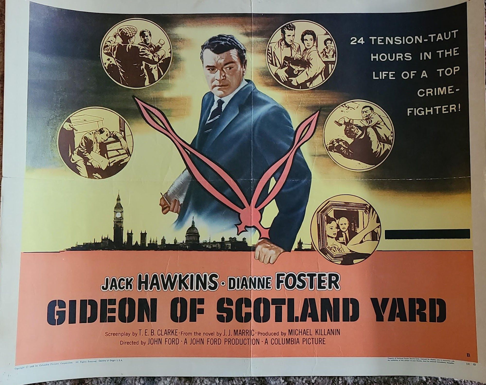 Gideon Of Scotland Yard 1959 Half Sheets
