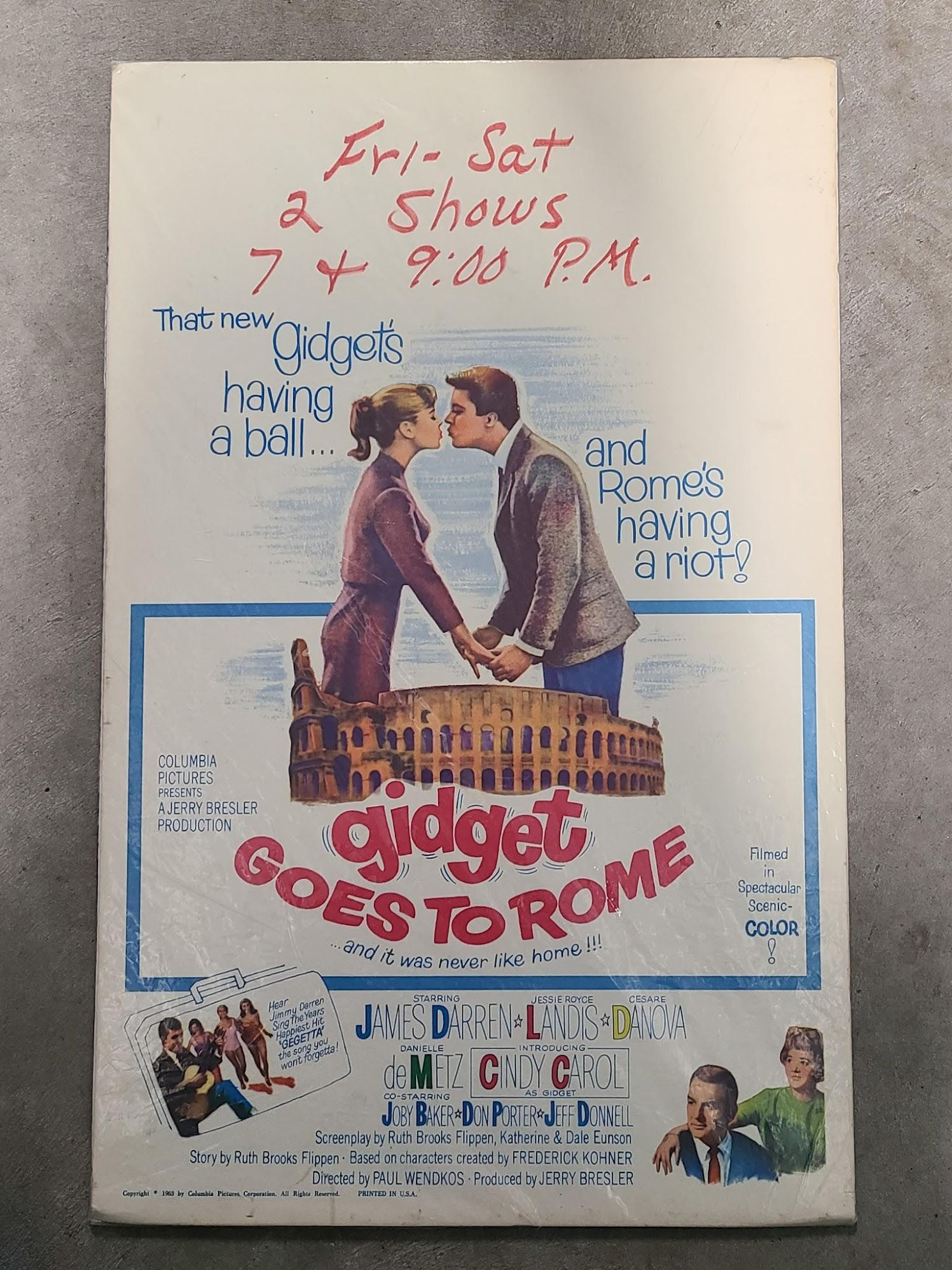 Gidget Goes To Rome 1963 Window Cards