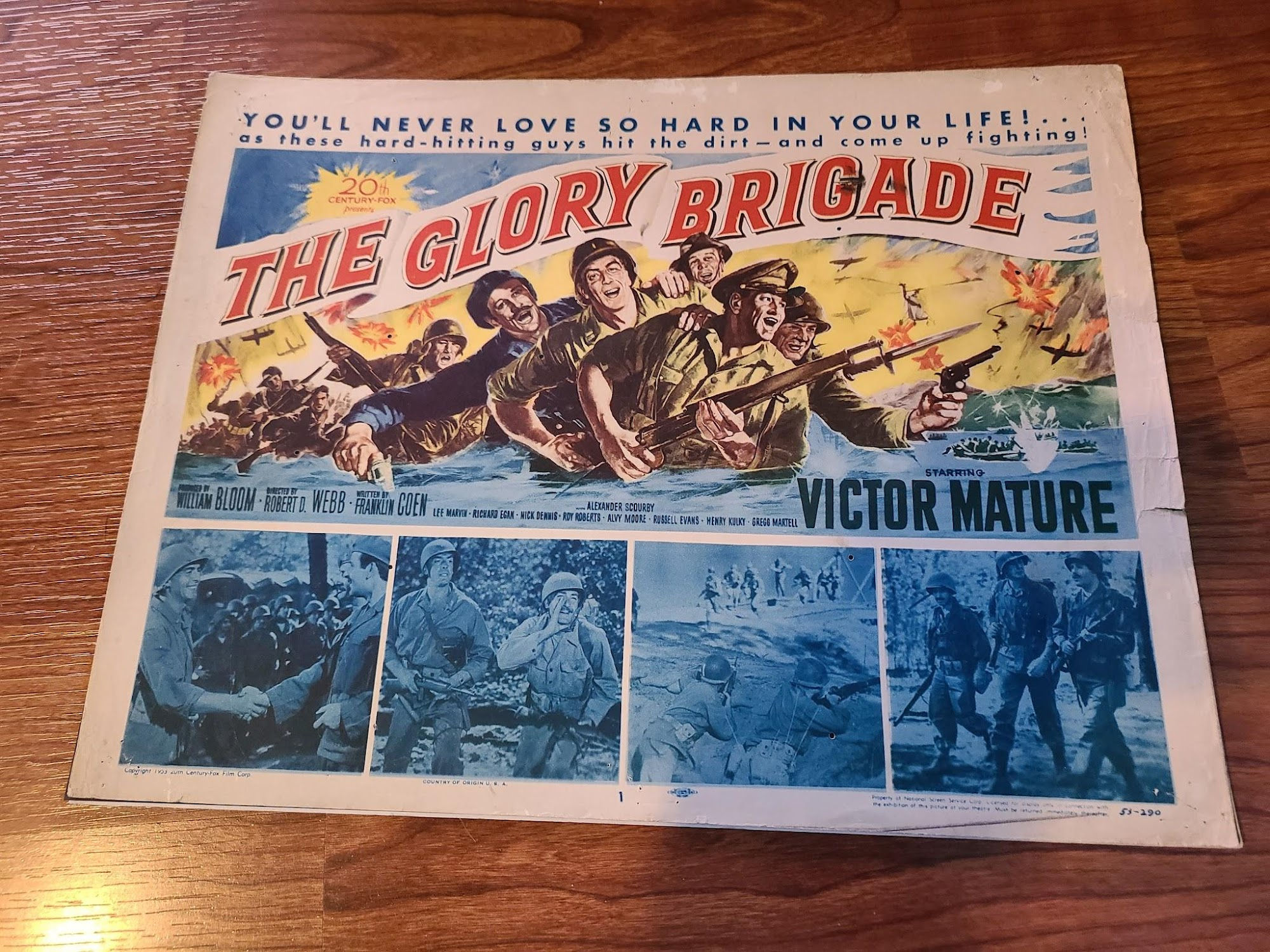 Glory Brigade 1953 Military/Aviation Lobby Cards