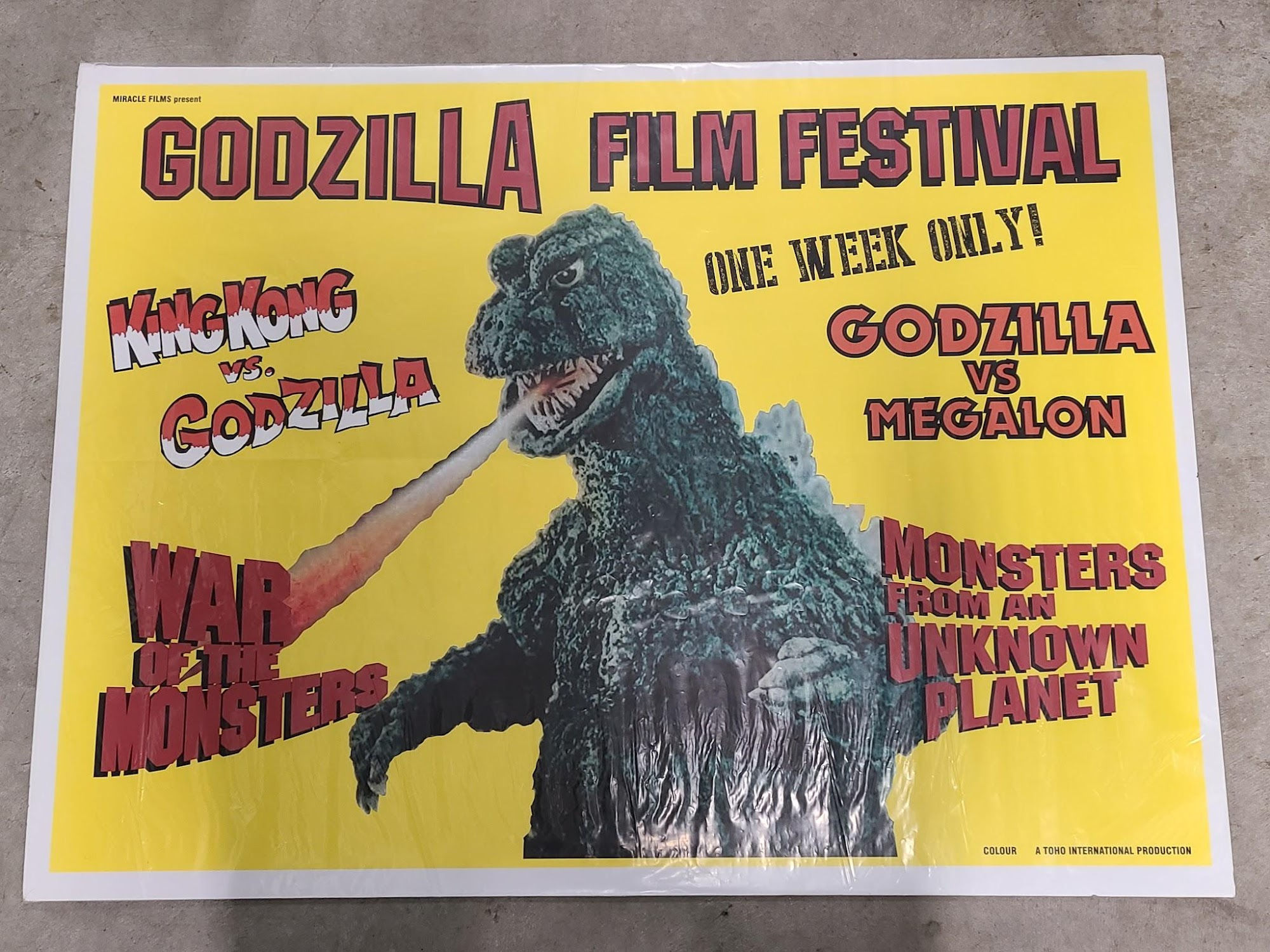 Godzilla Film Festival 1980's UK/US 30x40