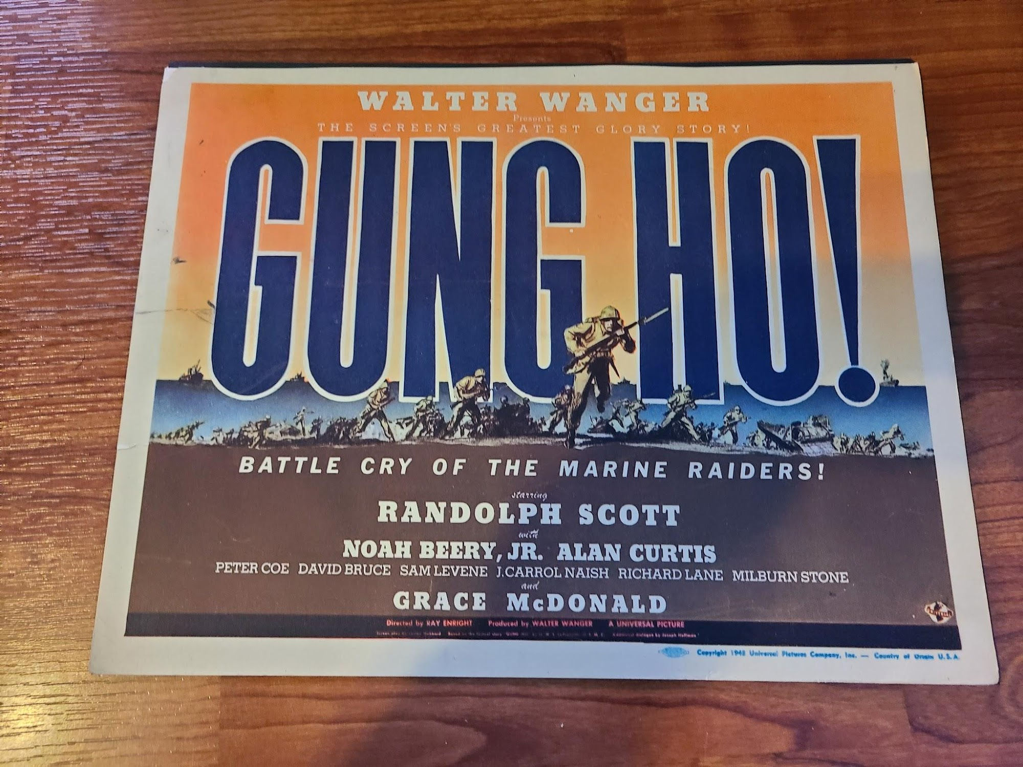 Gung Ho 1943 Military/Aviation Lobby Cards