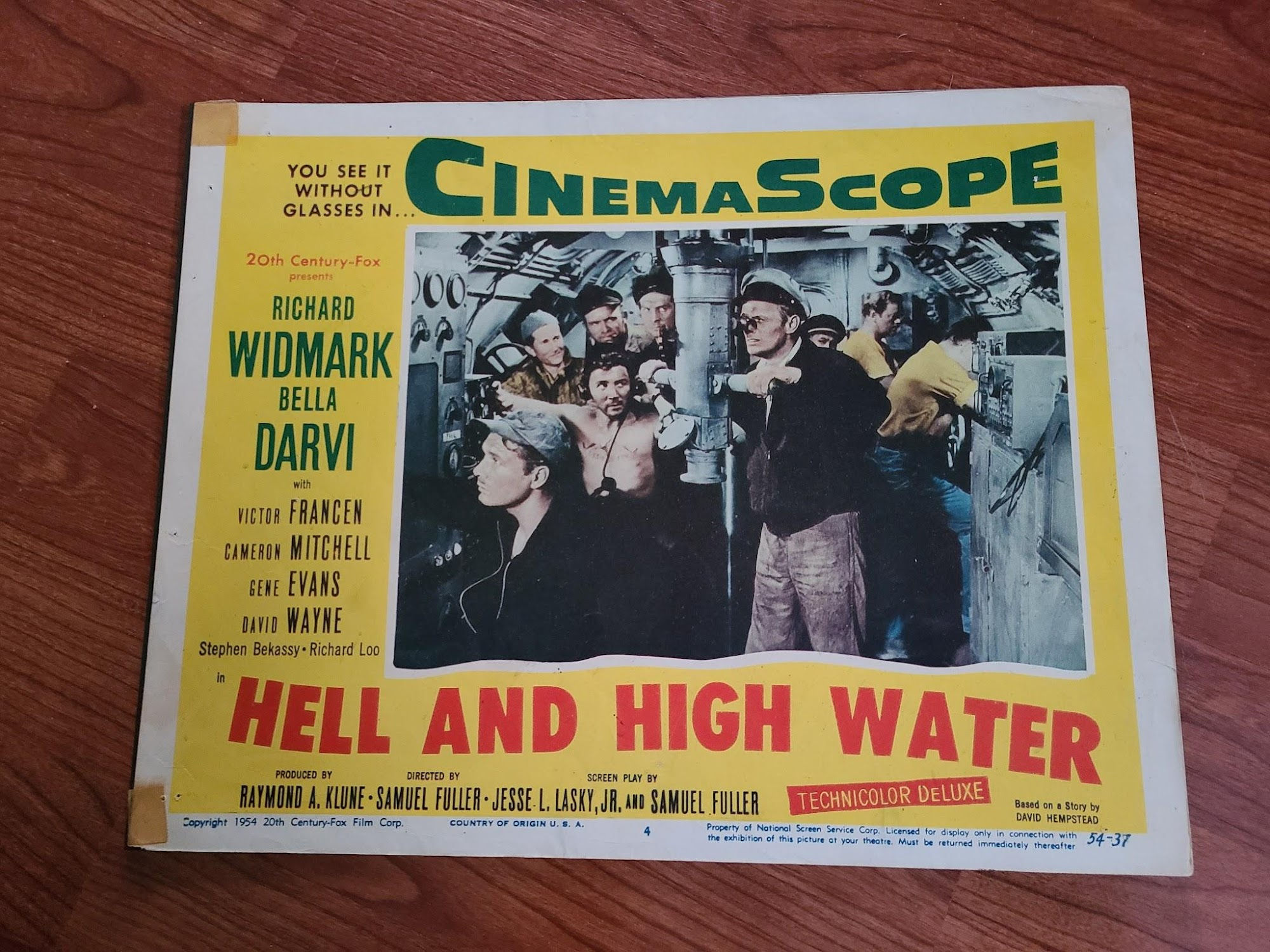 Hell And High Water 1954 General Lobby Cards