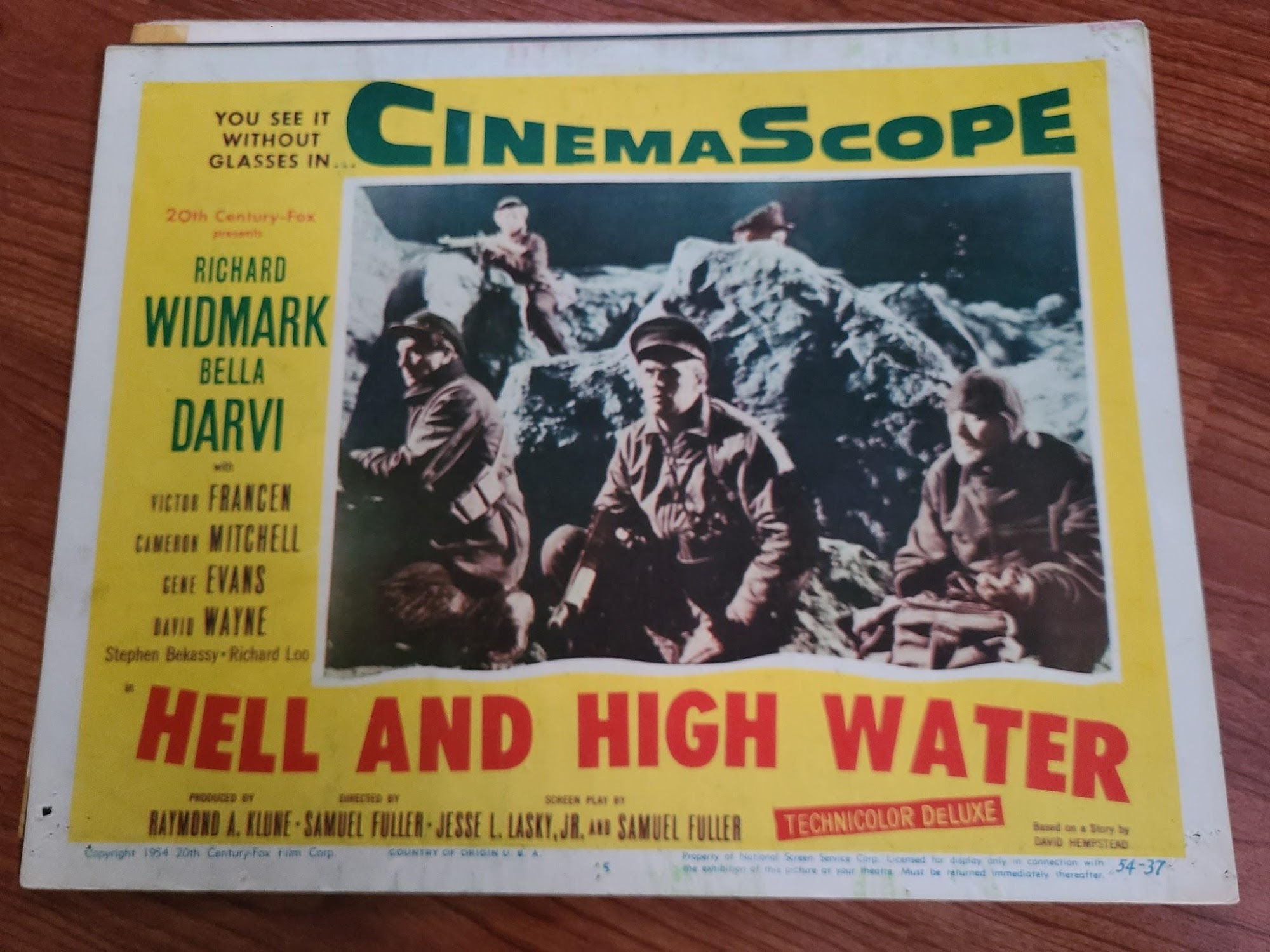 Hell And High Water 1954 General Lobby Cards