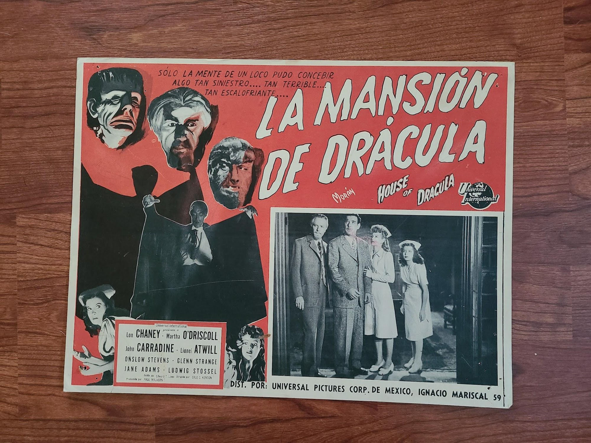 House Of Dracula 1945 Mexican Lobby Cards