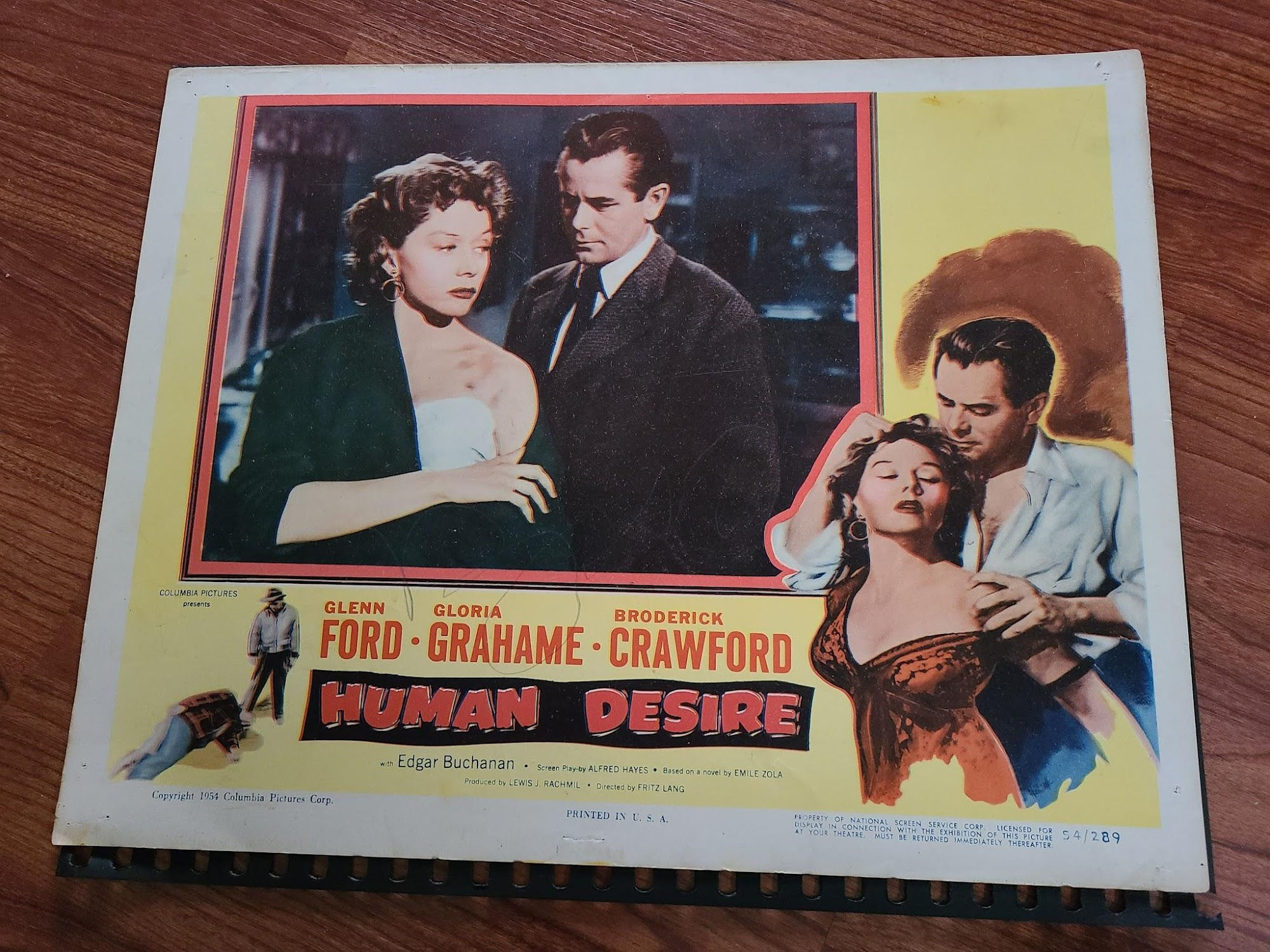 Human Desire 1954 General Lobby Cards