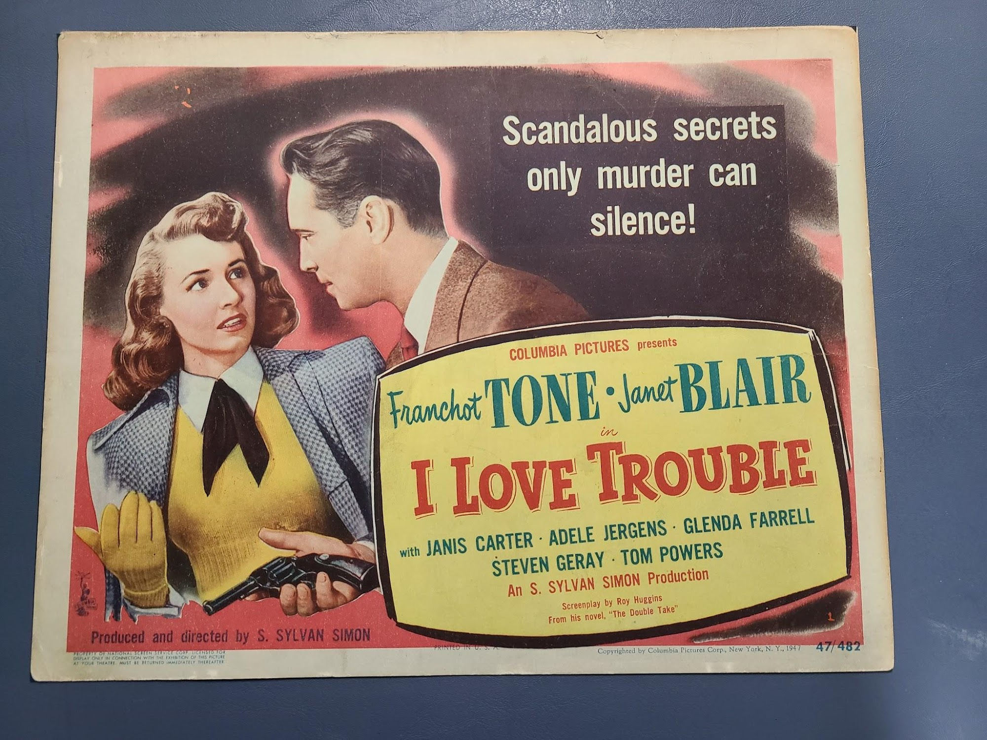 I Love Trouble 1947 Title Cards
