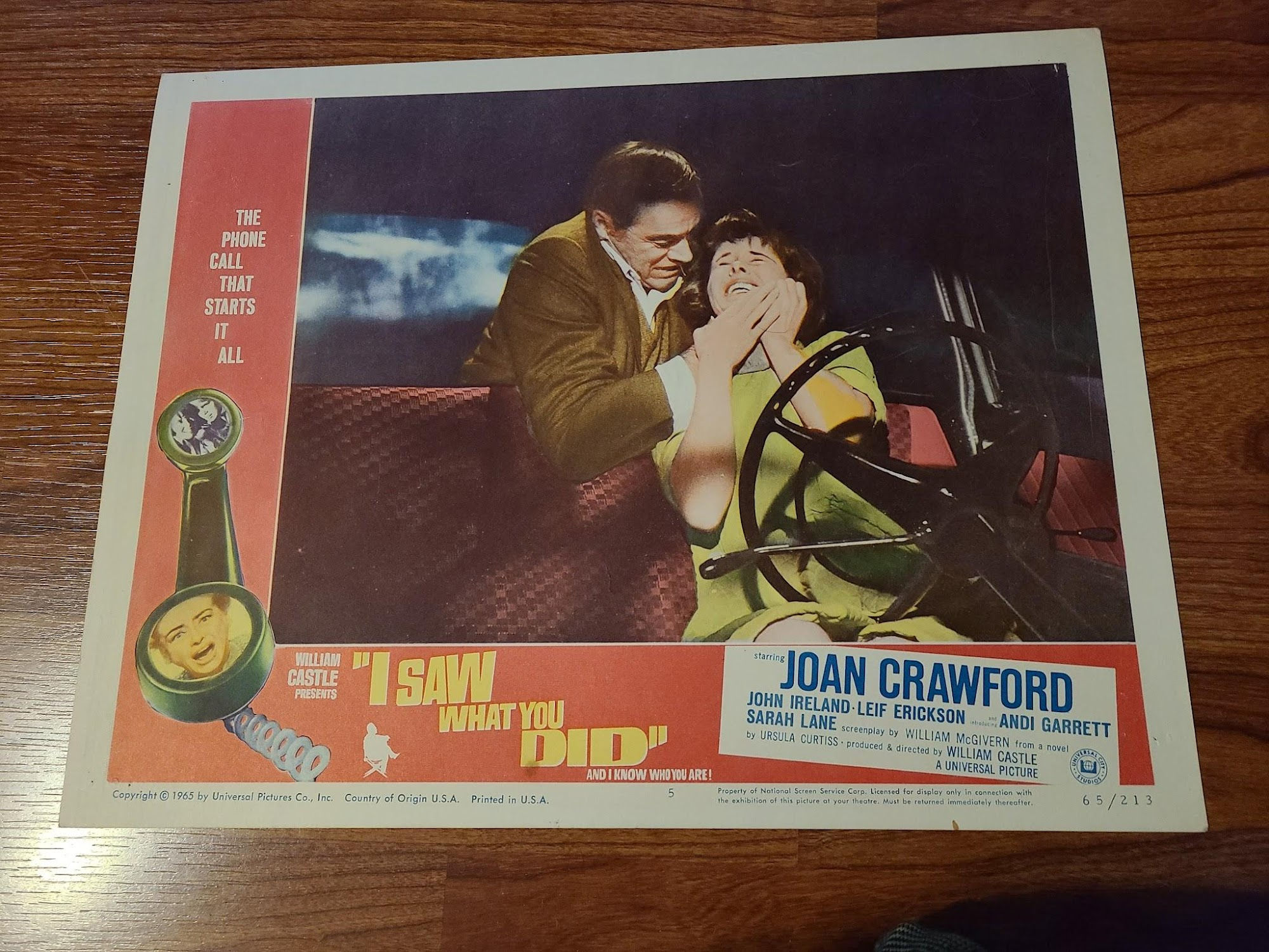I Saw Whay You Did 1965 General Lobby Cards