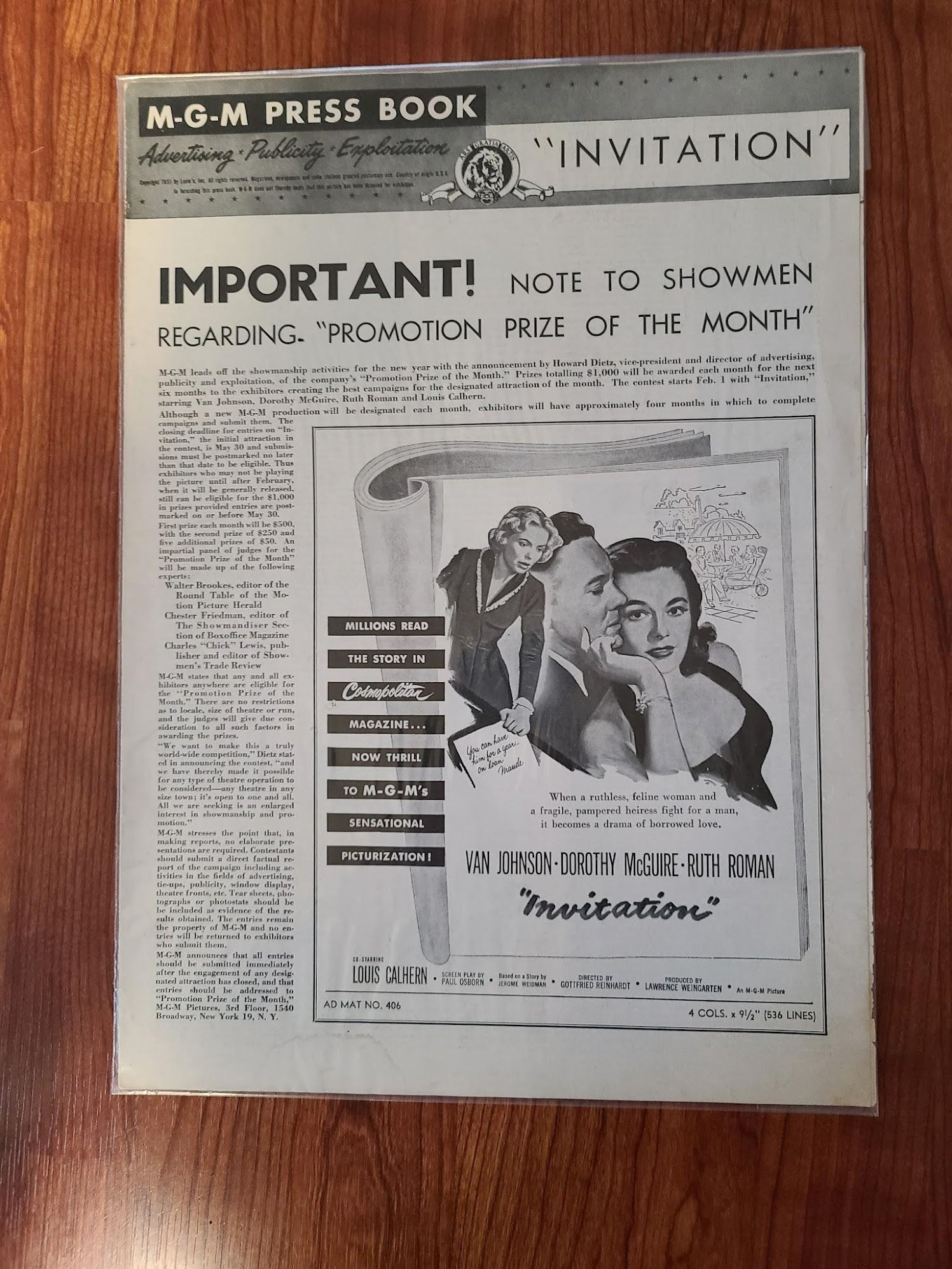 Invitation 1952 Press Books