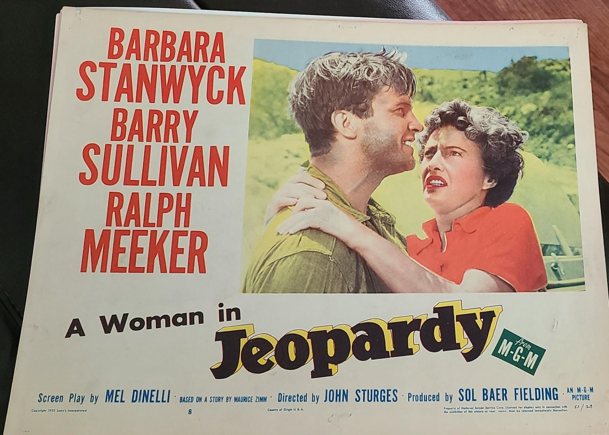 Jeopardy 1953 General Lobby Cards