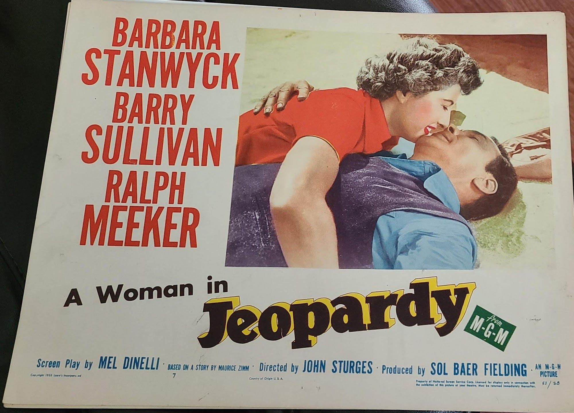 Jeopardy 1953 General Lobby Cards