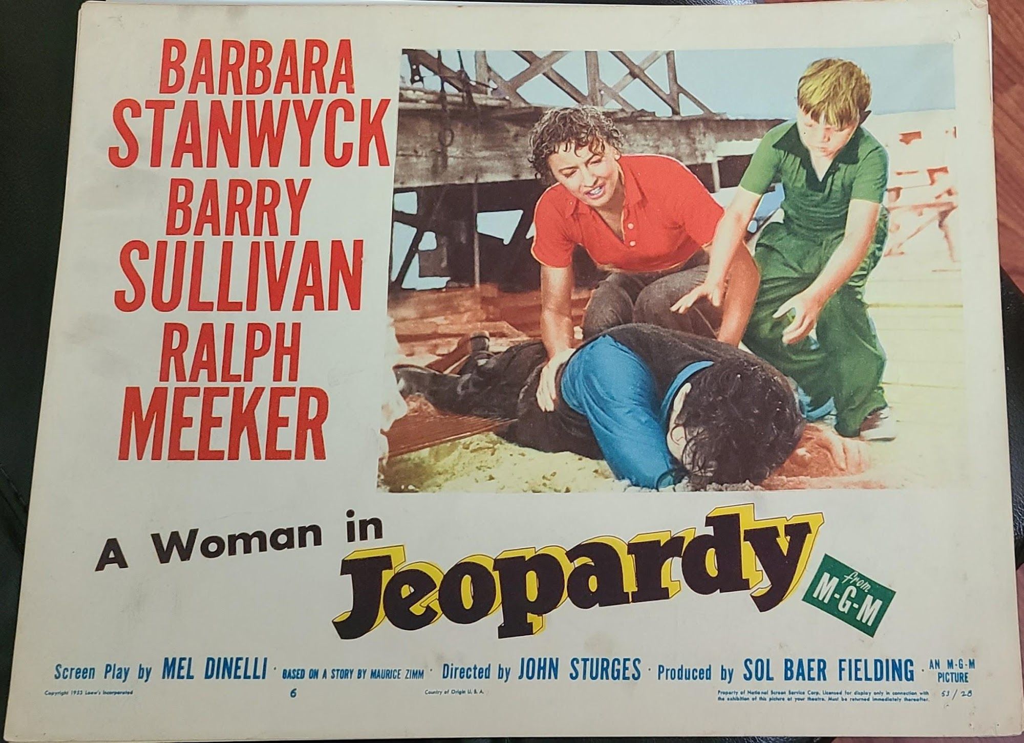Jeopardy 1953 General Lobby Cards