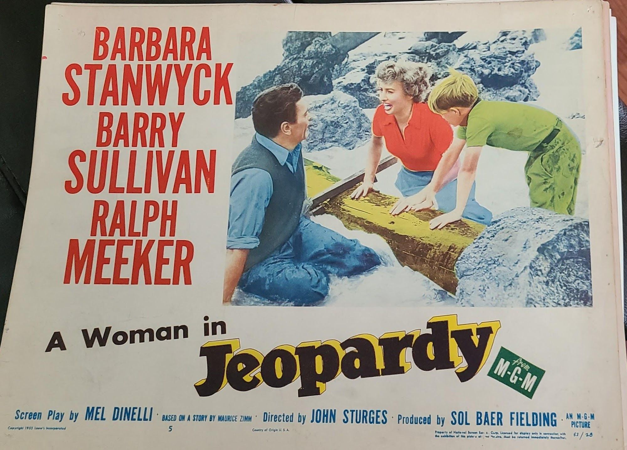 Jeopardy 1953 General Lobby Cards