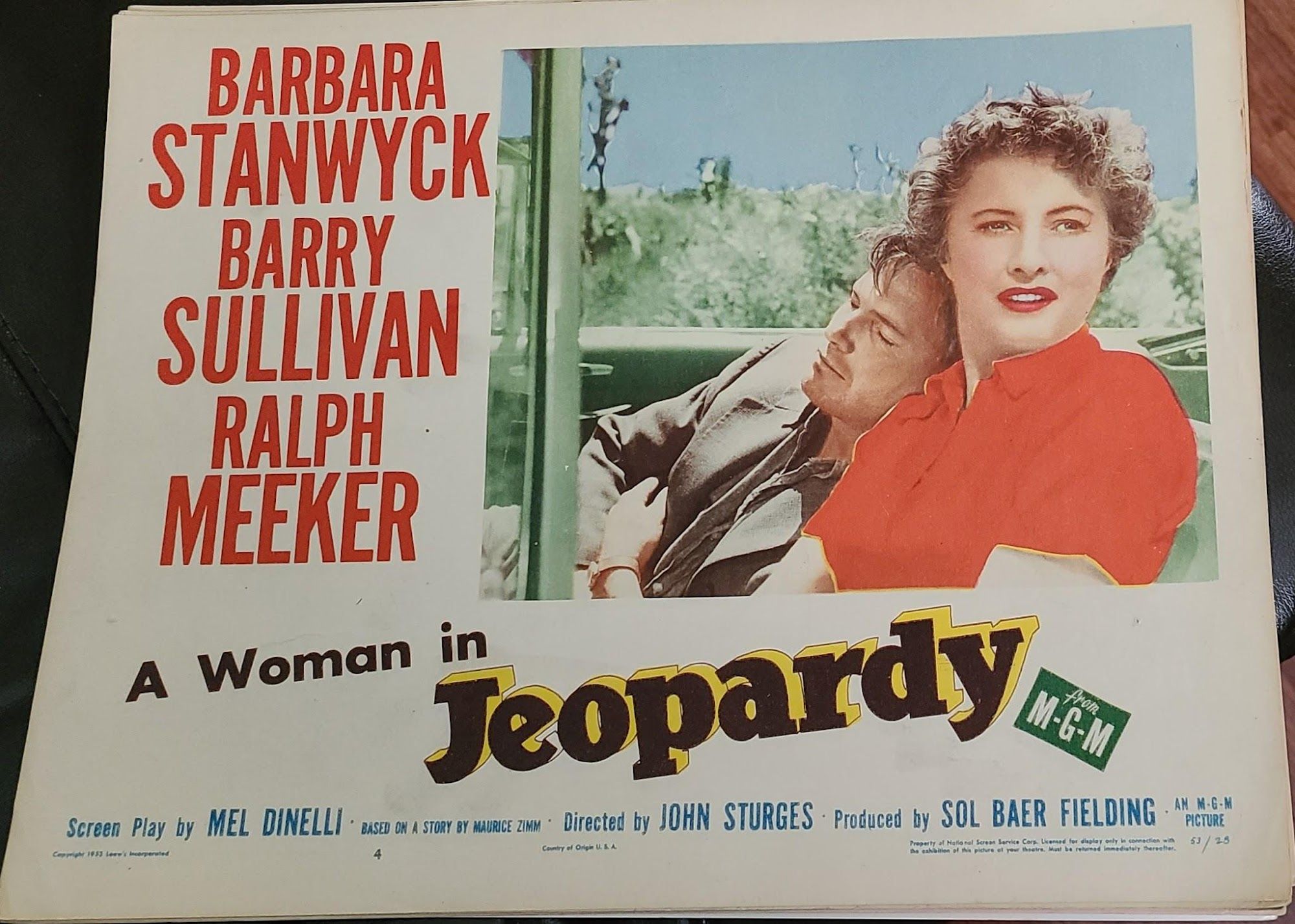 Jeopardy 1953 General Lobby Cards